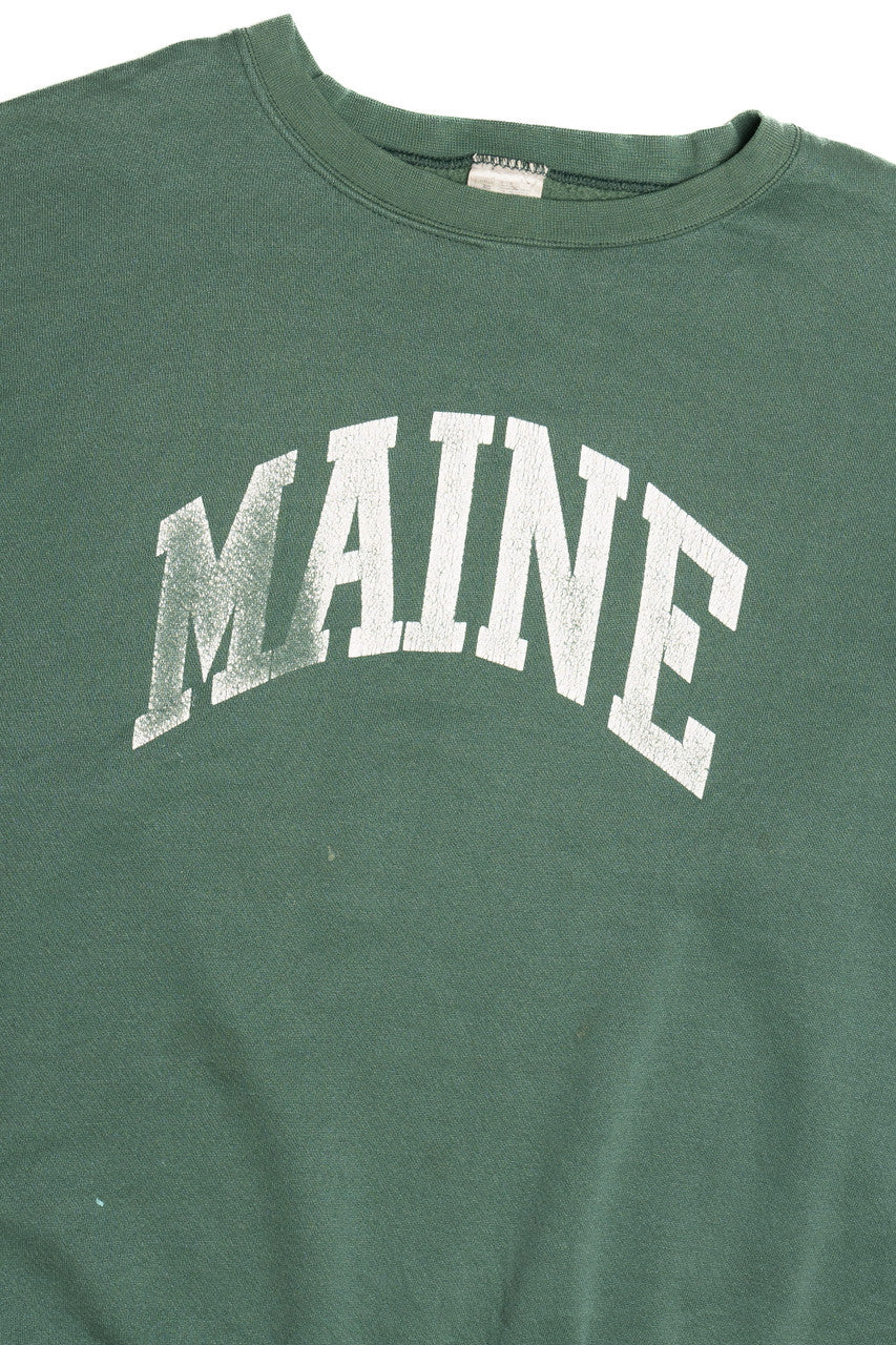 Vintage Distressed "Maine" Sweatshirt (1990s)