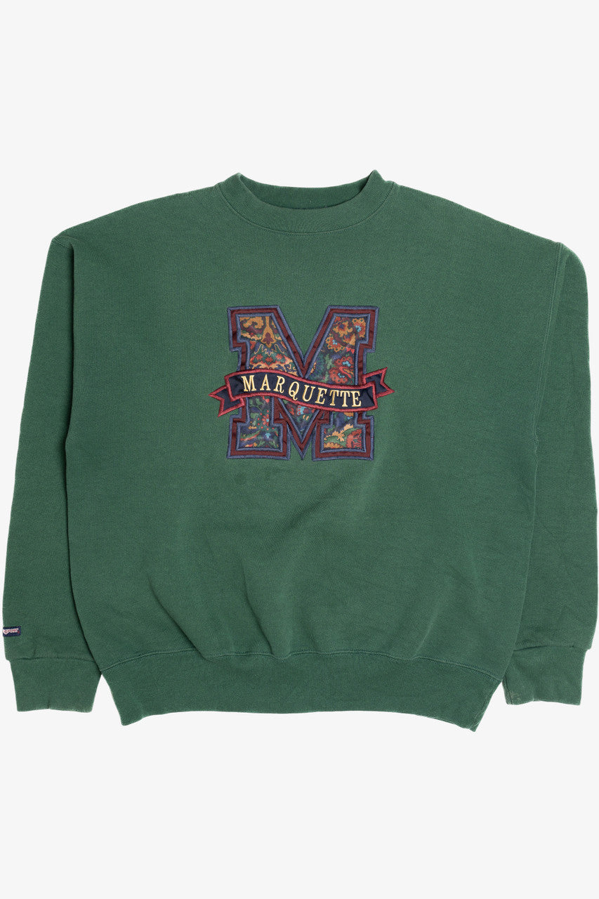 Vintage "Marquette" Tackle Twill Applique Sweatshirt (1990s)