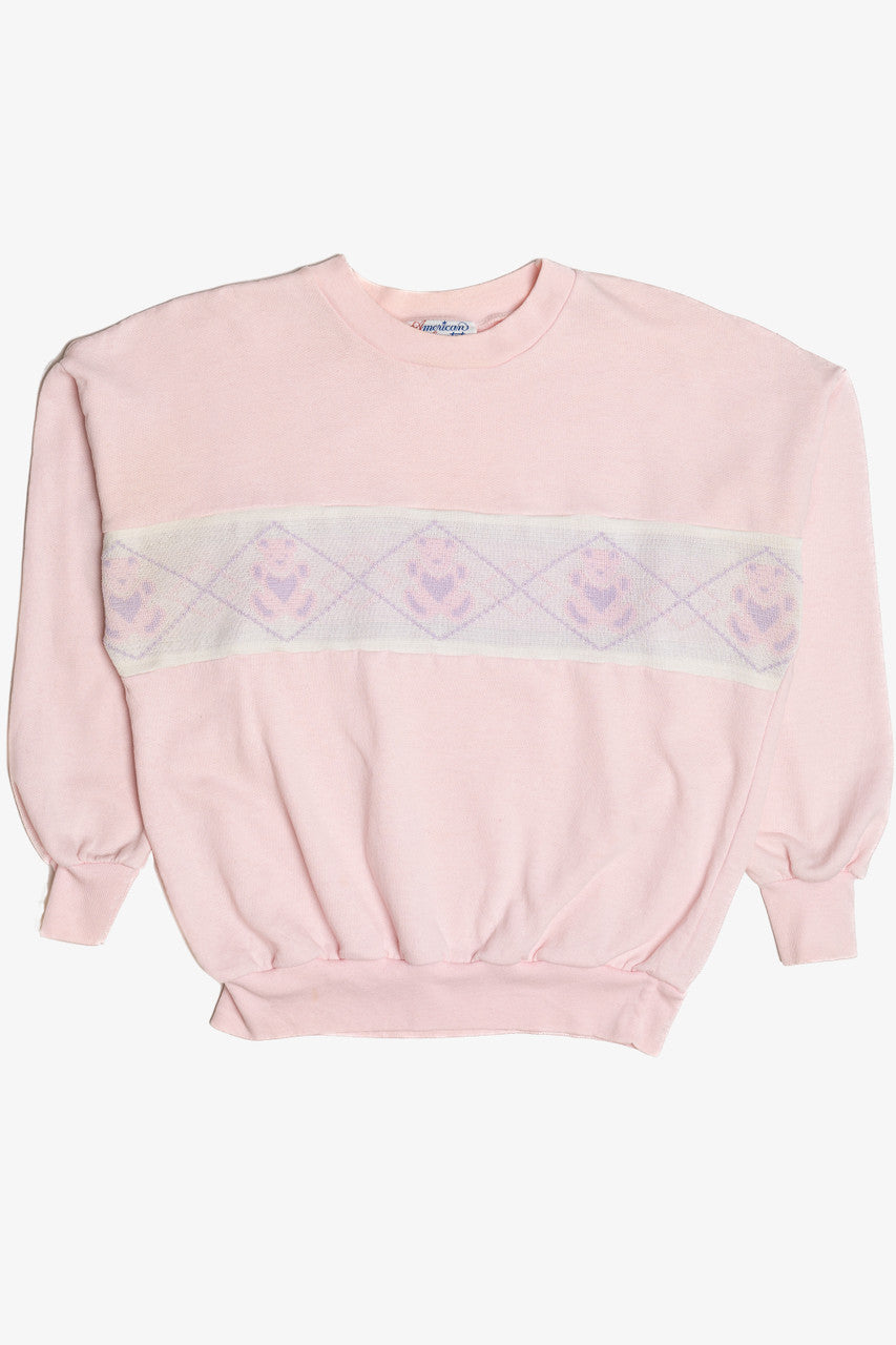Vintage Teddy Bears Argyle Knit Block Sweatshirt (1980s)