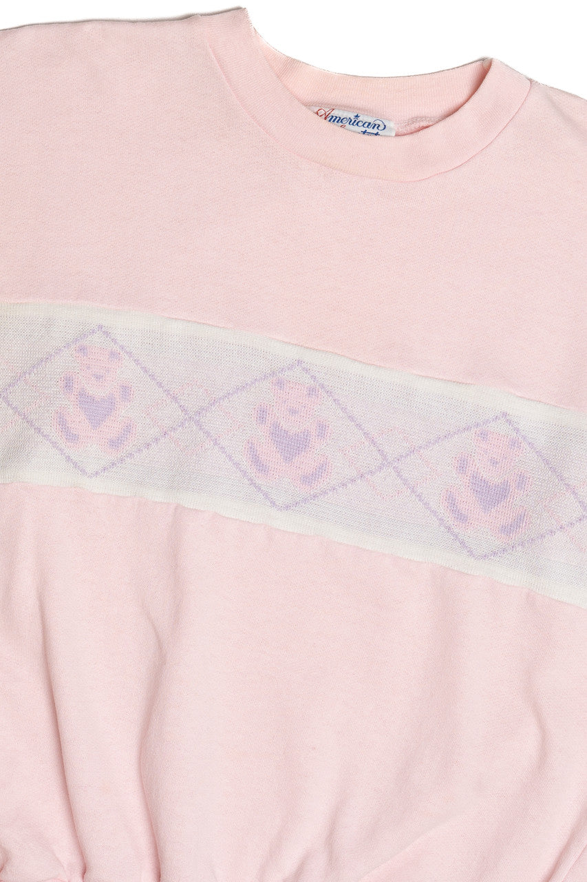 Vintage Teddy Bears Argyle Knit Block Sweatshirt (1980s)