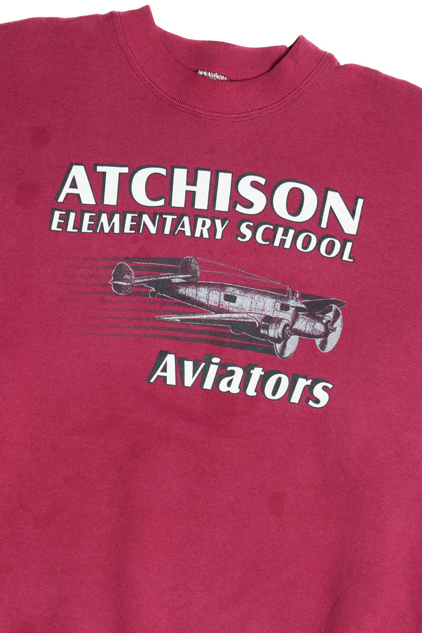 Vintage "Atchison Elementary School Aviators" Sweatshirt (1990s)
