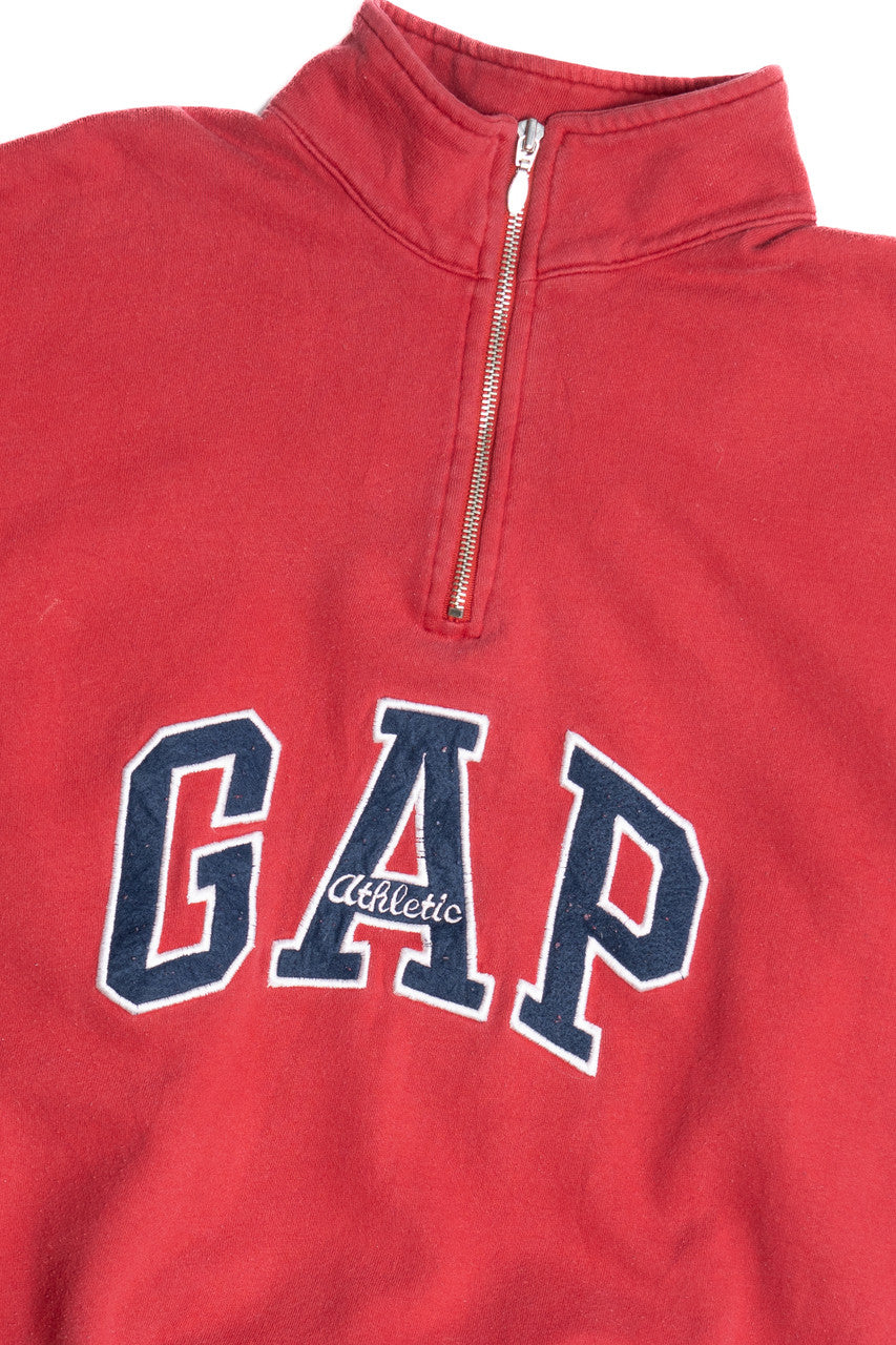 Vintage "Gap Authentic" Embroidered Logo Quarter Zip Sweatshirt (1990s)