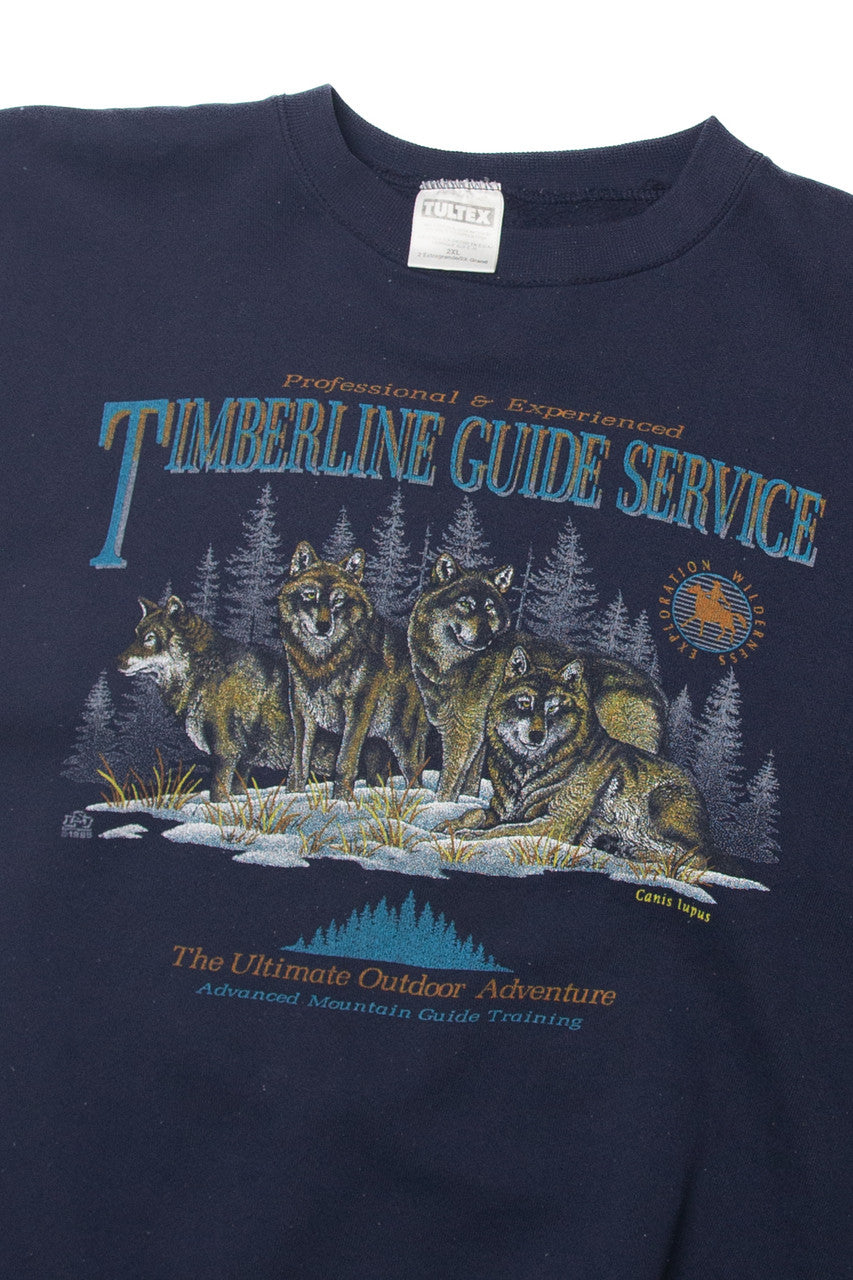 Vintage 'Timberline Guide Service" Wolves Tultex Sweatshirt
