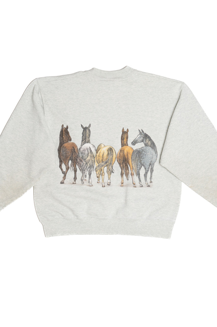 Vintage Horses Front/Back Print Sweatshirt (1990s)