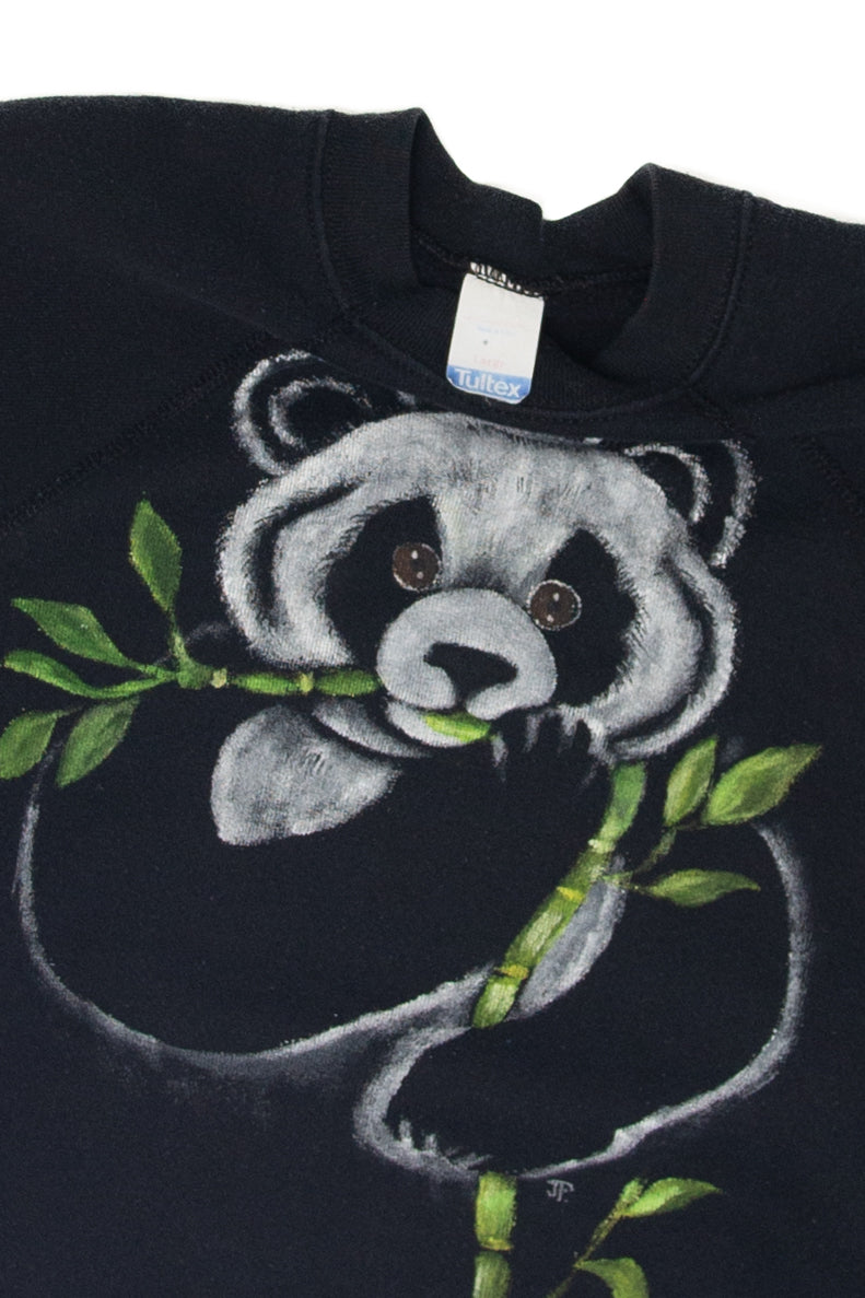 Vintage Panda Hand Painted Tultex Sweatshirt (1980s)