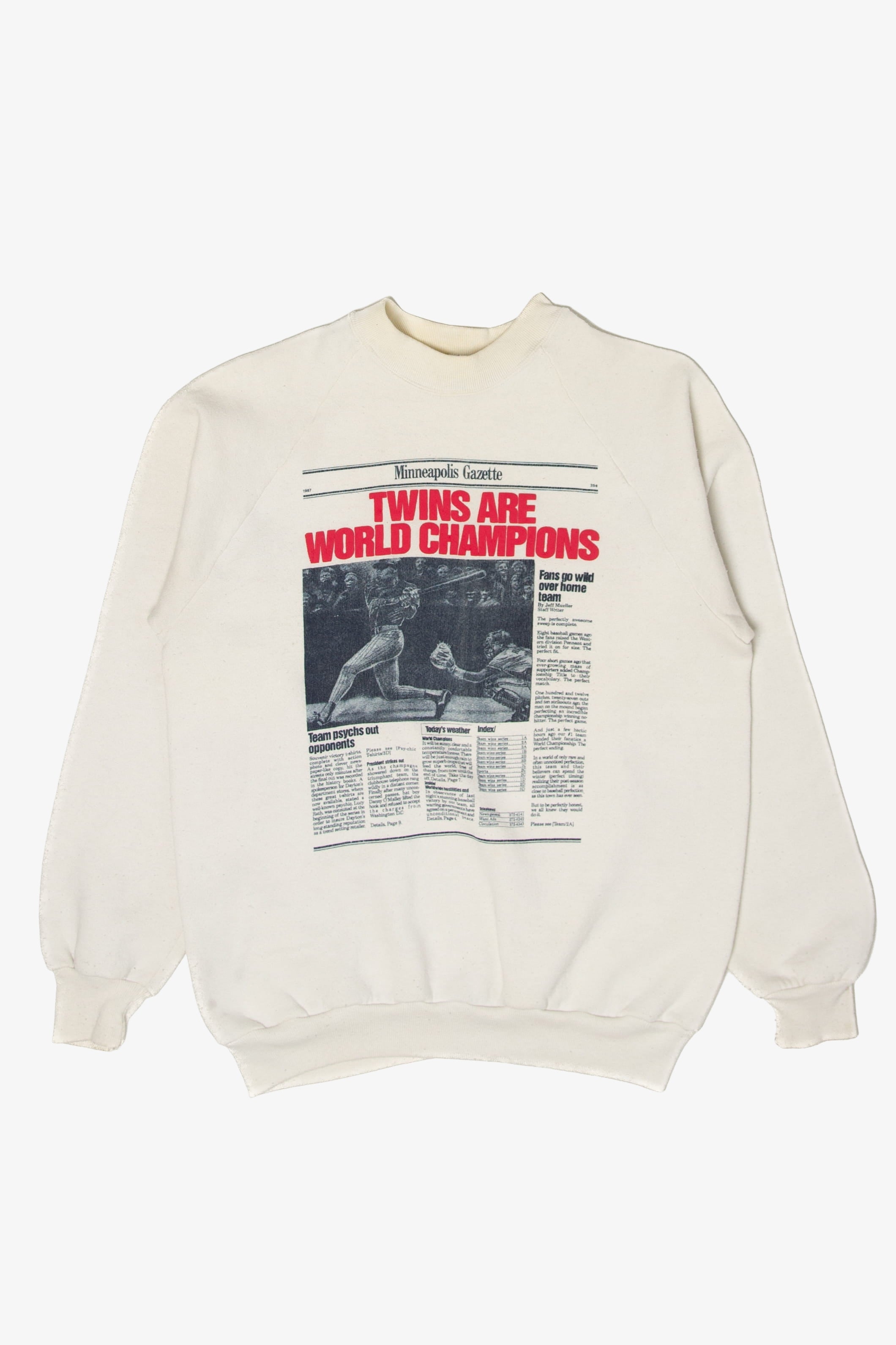 Vintage Minneapolis Gazette Twins Champions Sweatshirt (1980s)