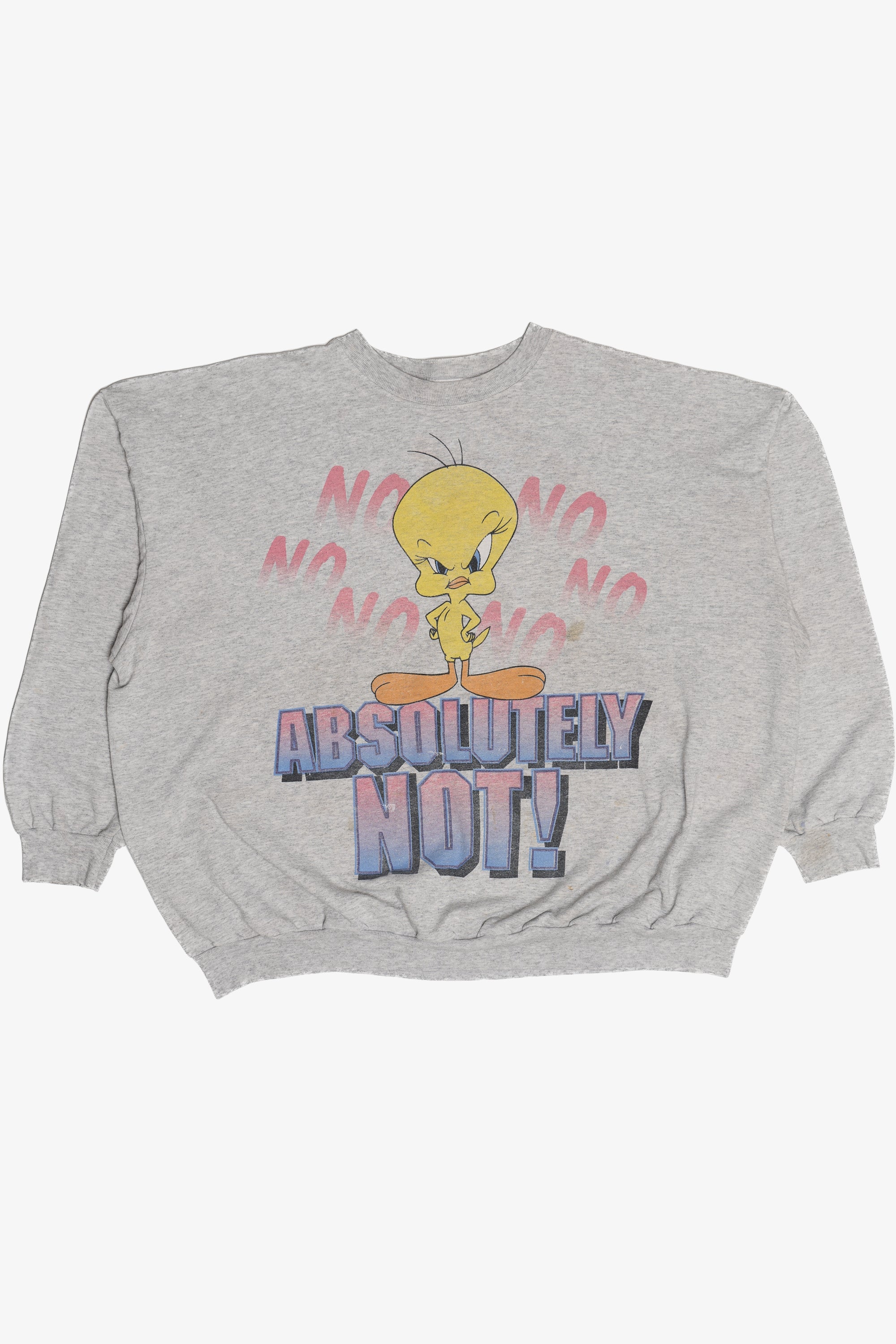 Vintage Tweety Bird "Absolutely Not!" Looney Tunes Lightweight Sweatshirt (1990s)