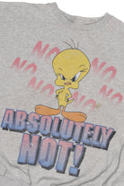 Vintage Tweety Bird "Absolutely Not!" Looney Tunes Lightweight Sweatshirt (1990s)