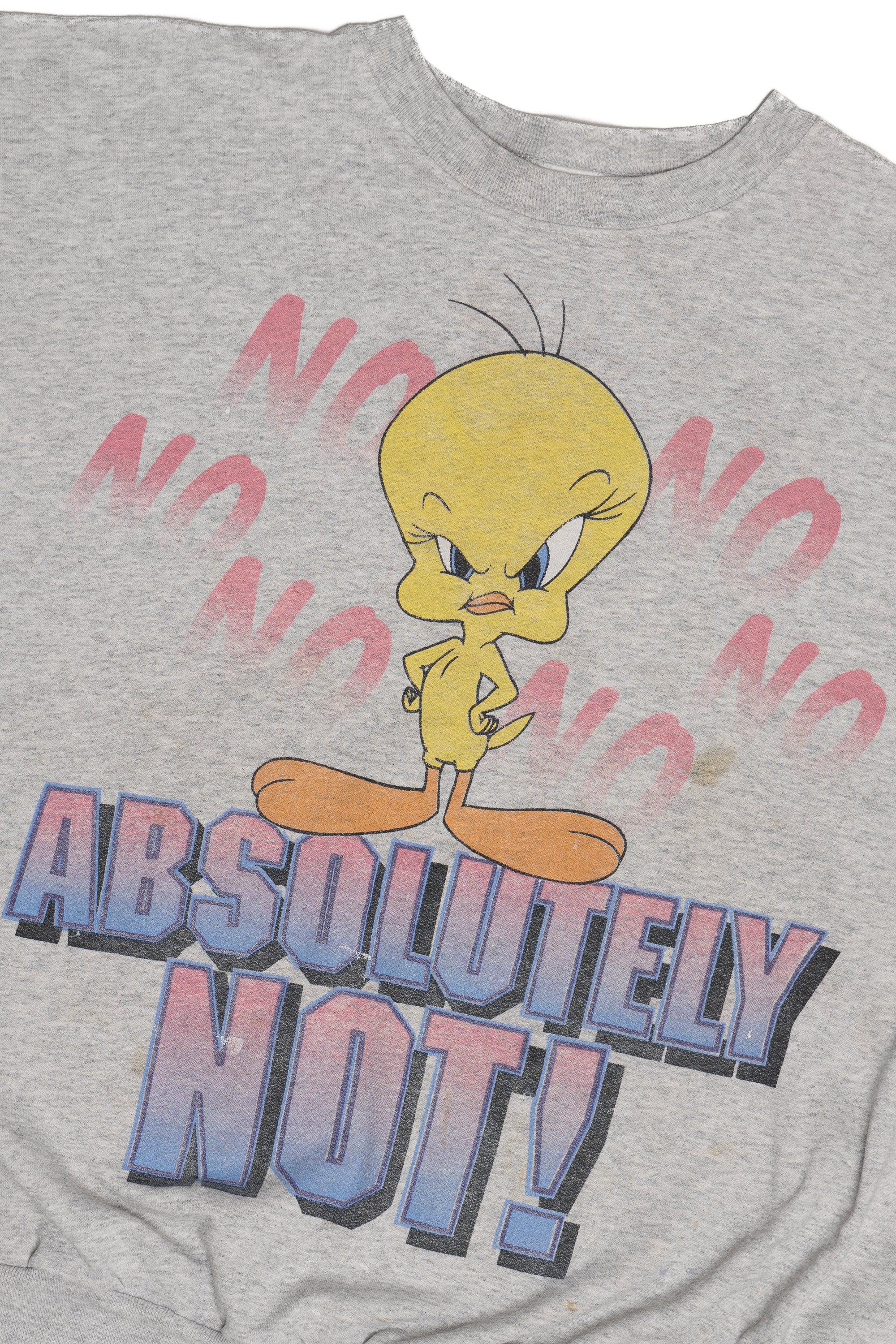 Vintage Tweety Bird "Absolutely Not!" Looney Tunes Lightweight Sweatshirt (1990s)