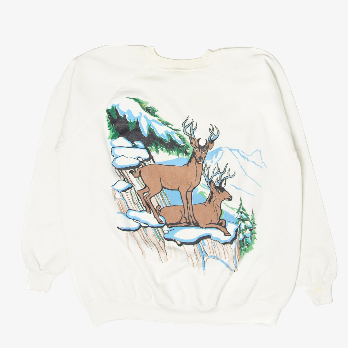 Vintage Deer Embroidery Loose Sweatshirt Hoodie Dress