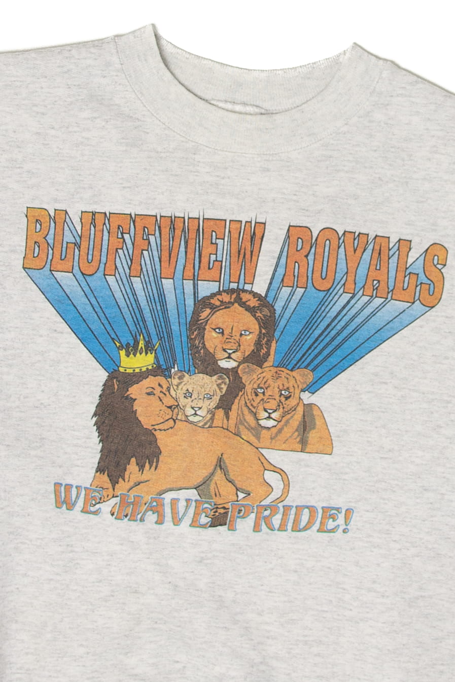 Vintage "Bluffview Royals We Have Pride!" Lions Sweatshirt (1990s)