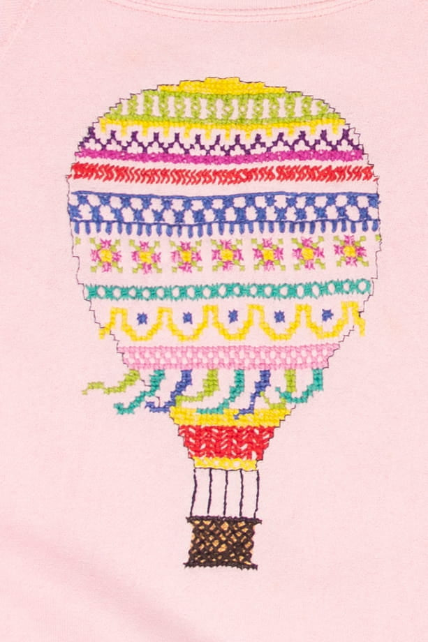 Vintage Embroidered Hot Air Balloon Sweatshirt (1990s)