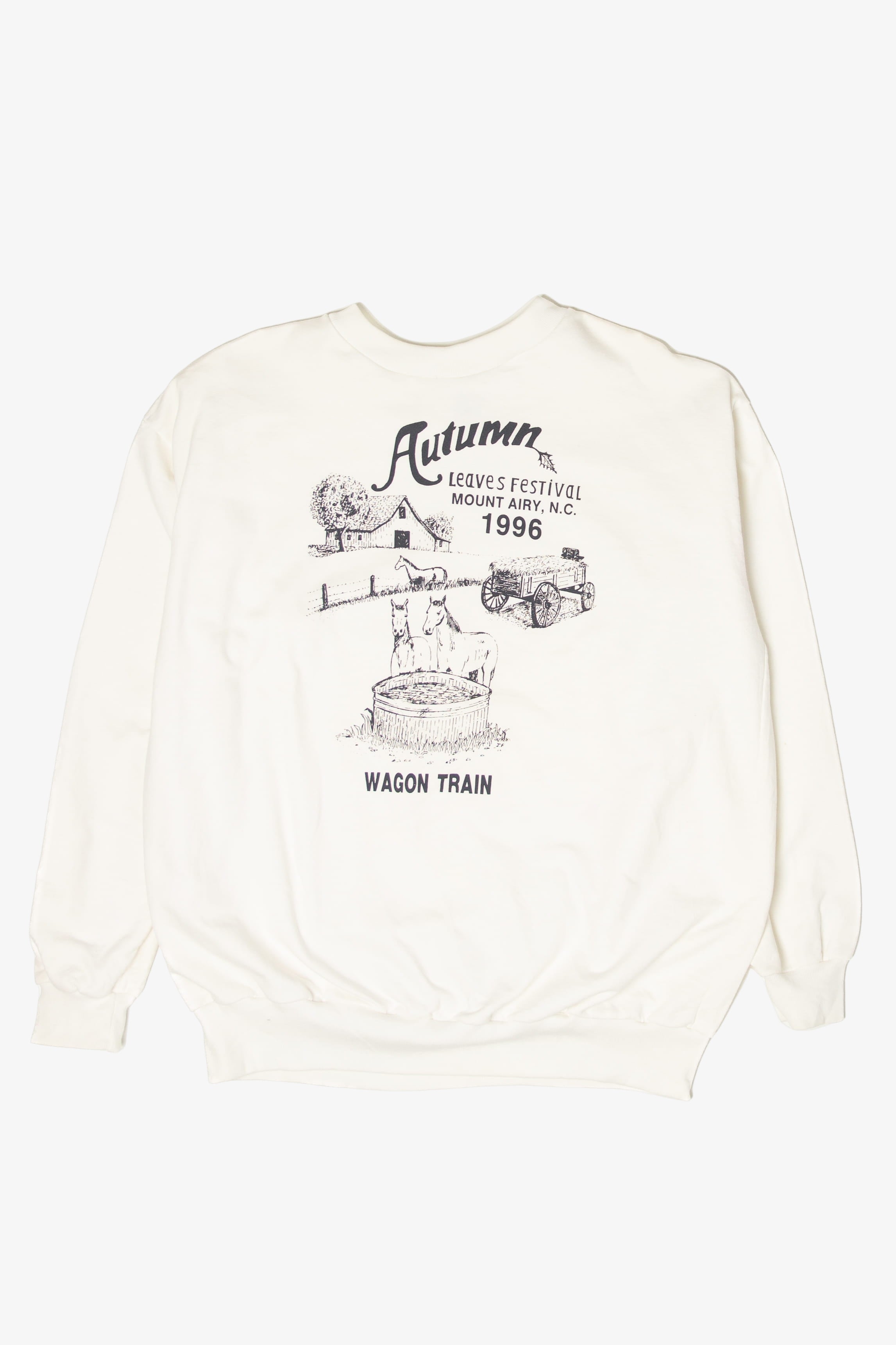Vintage Autumn Leave Festival Wagon Trail Sweatshirt (1990s)