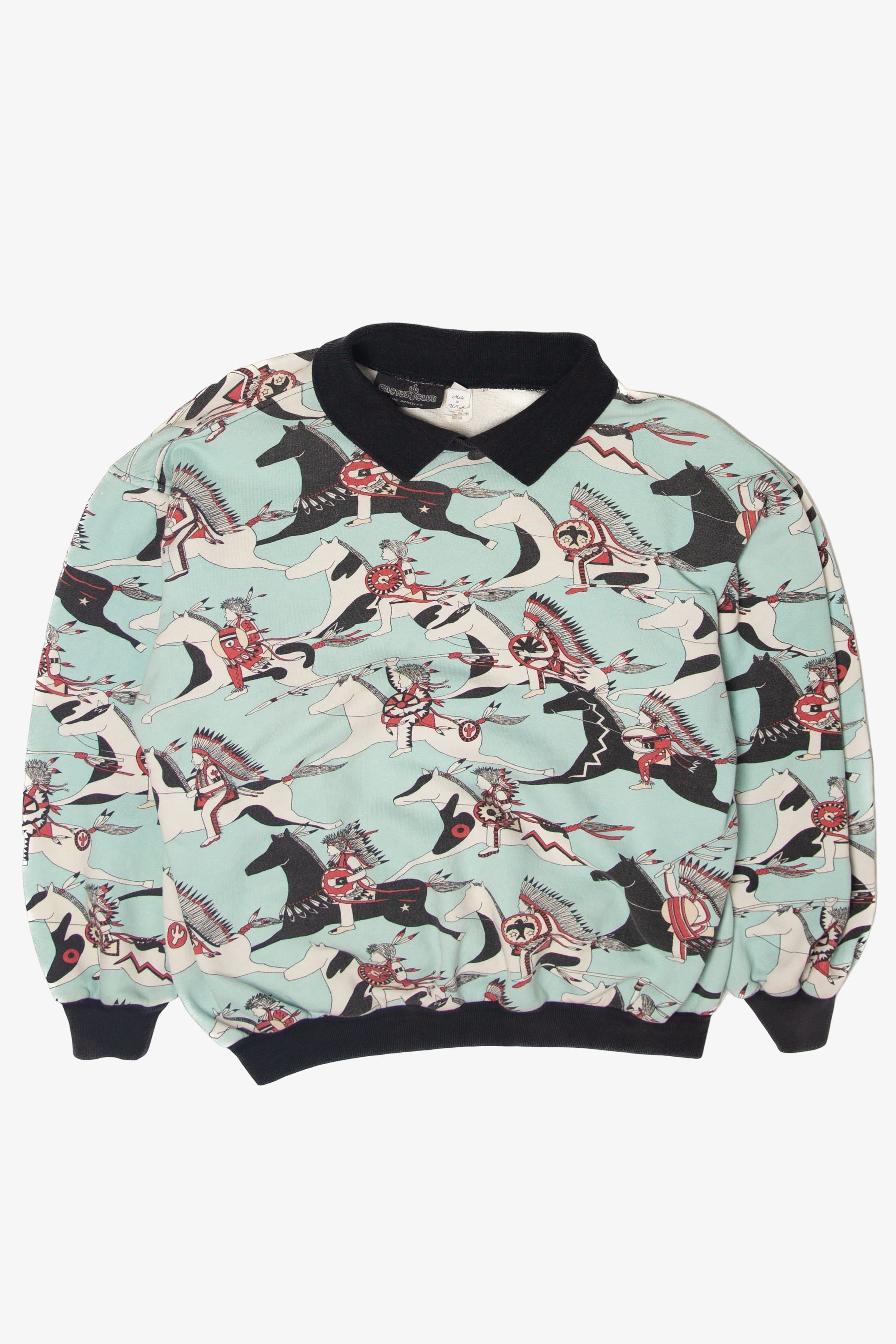 Vintage Native American Pattern Sweatshirt (1980s)