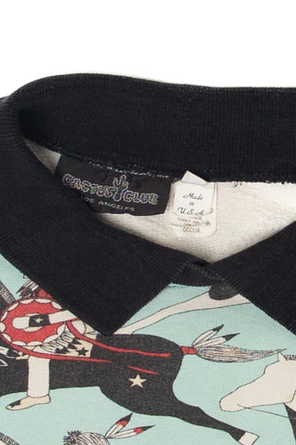 Vintage Native American Pattern Sweatshirt (1980s)