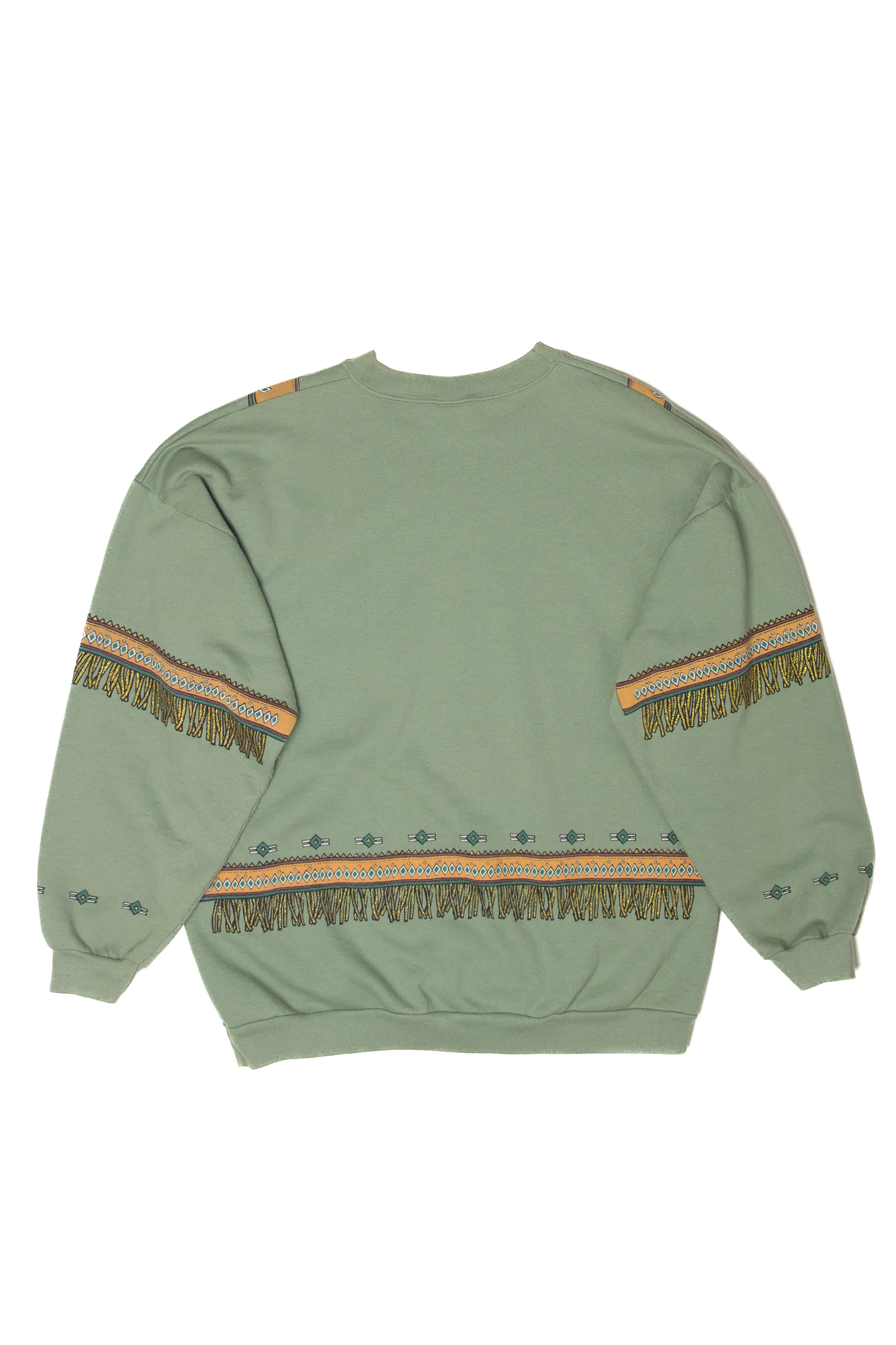 Vintage Native Fringe Print Art Sweatshirt (1990s)