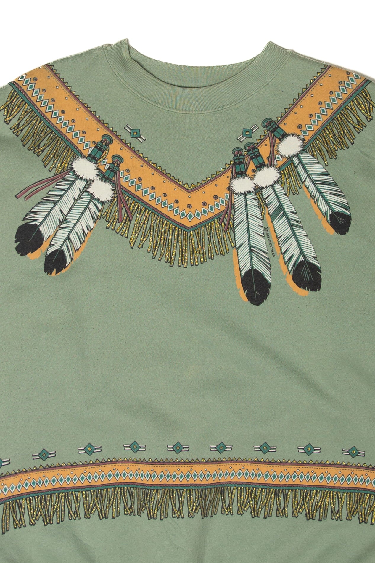 Vintage Native Fringe Print Art Sweatshirt (1990s)