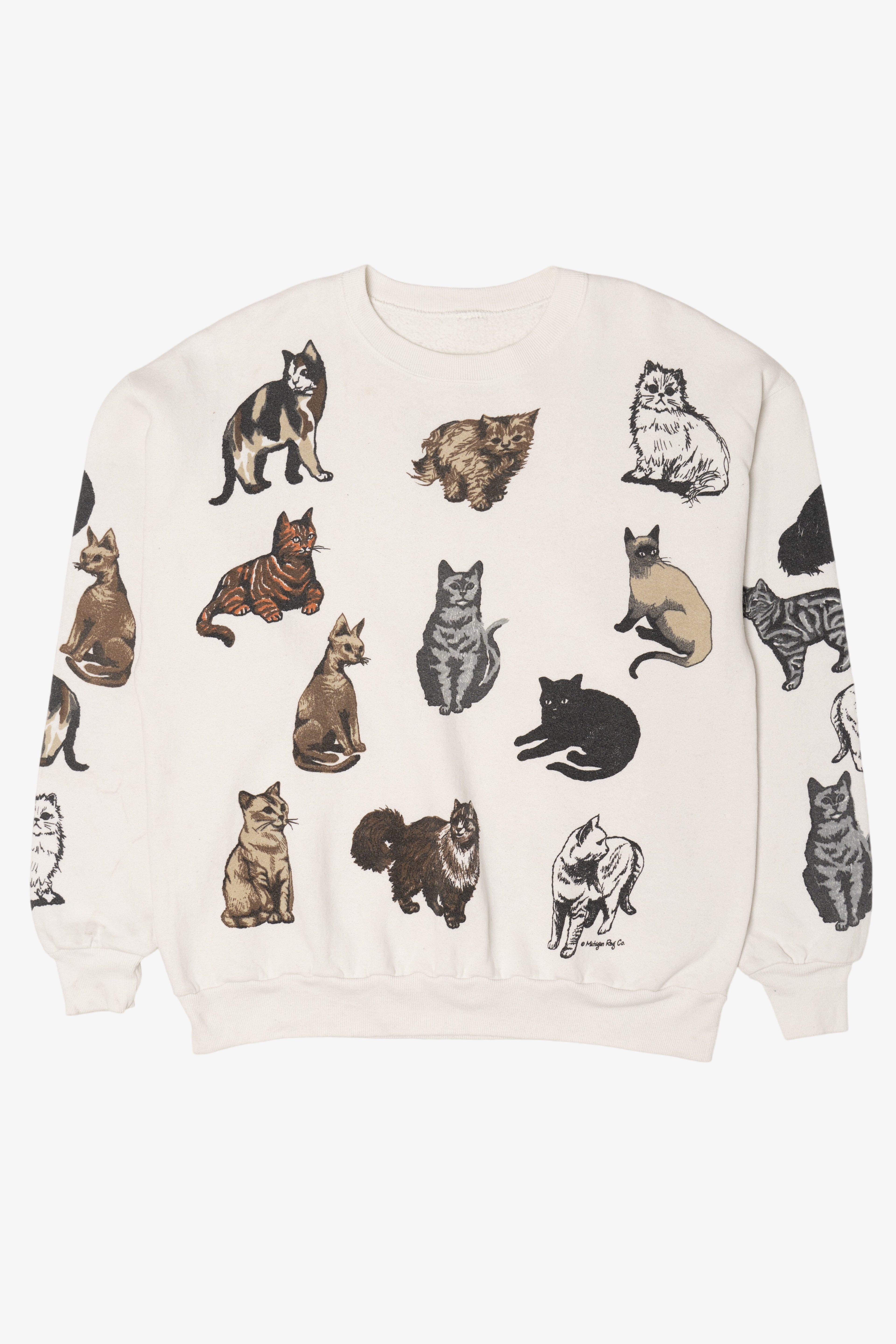 Vintage Cat Breeds Sweatshirt (1990s)