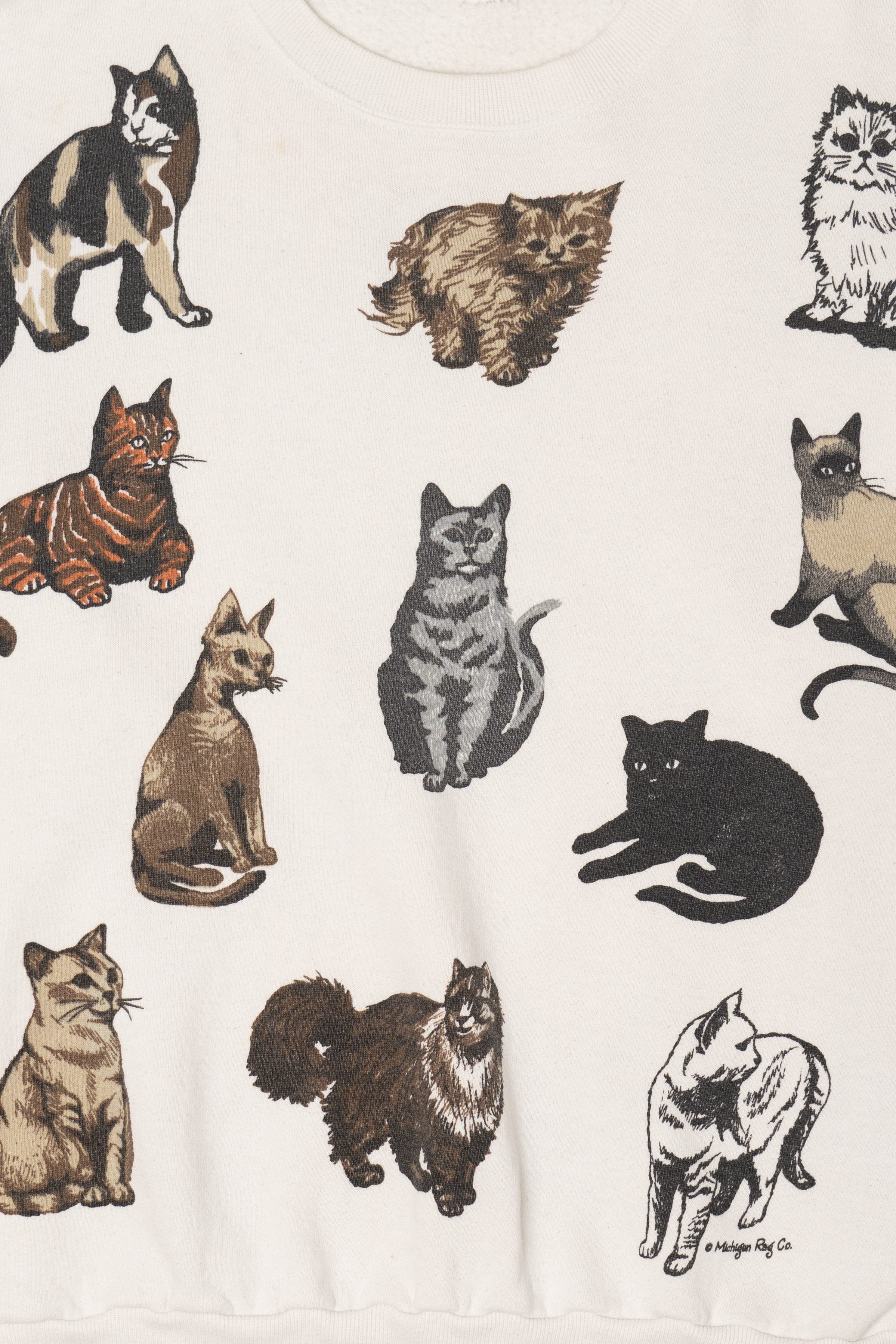 Vintage Cat Breeds Sweatshirt (1990s)