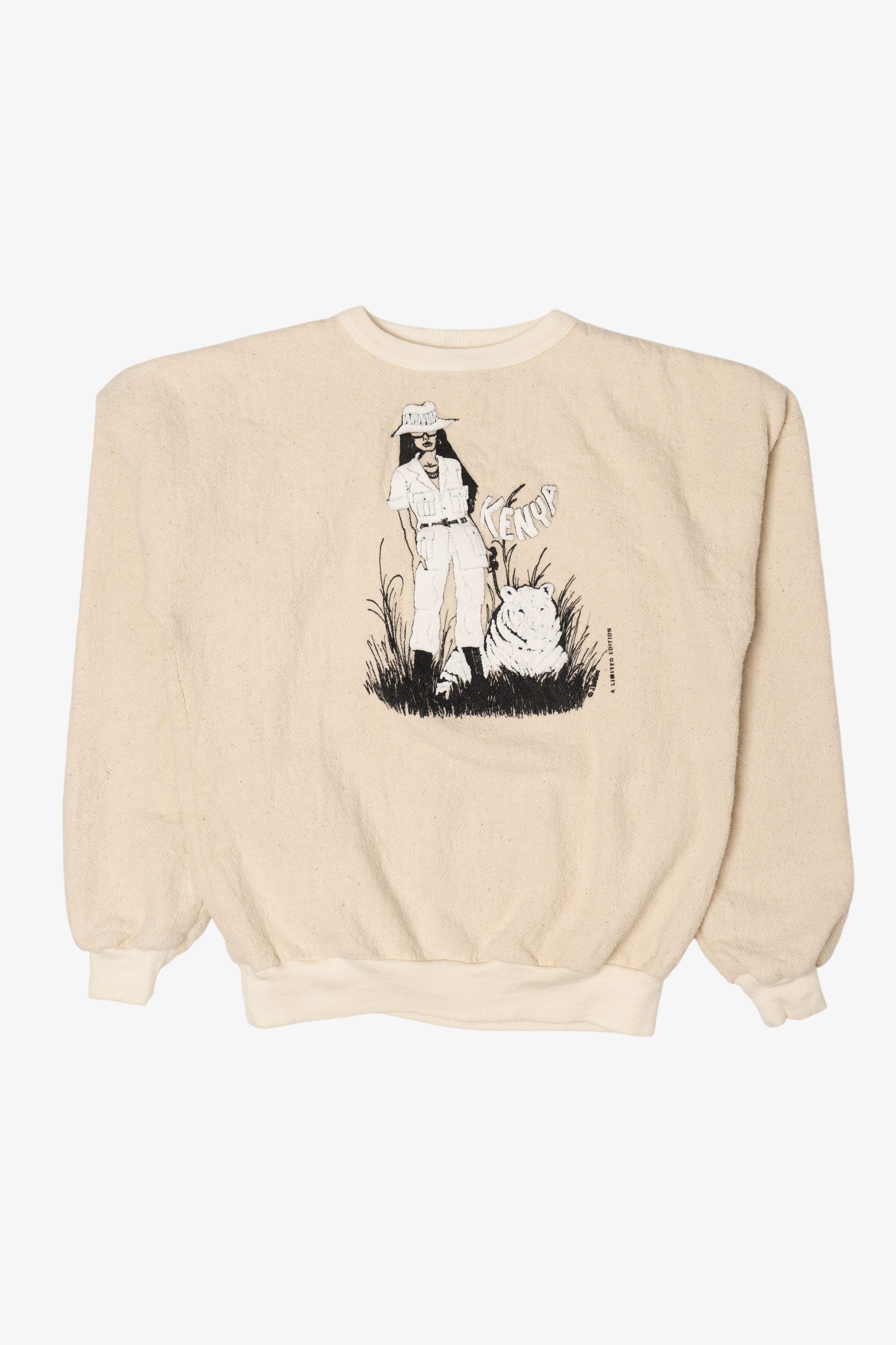 Vintage Embossed Woman And Tiger Kenya Sweatshirt (1990s)