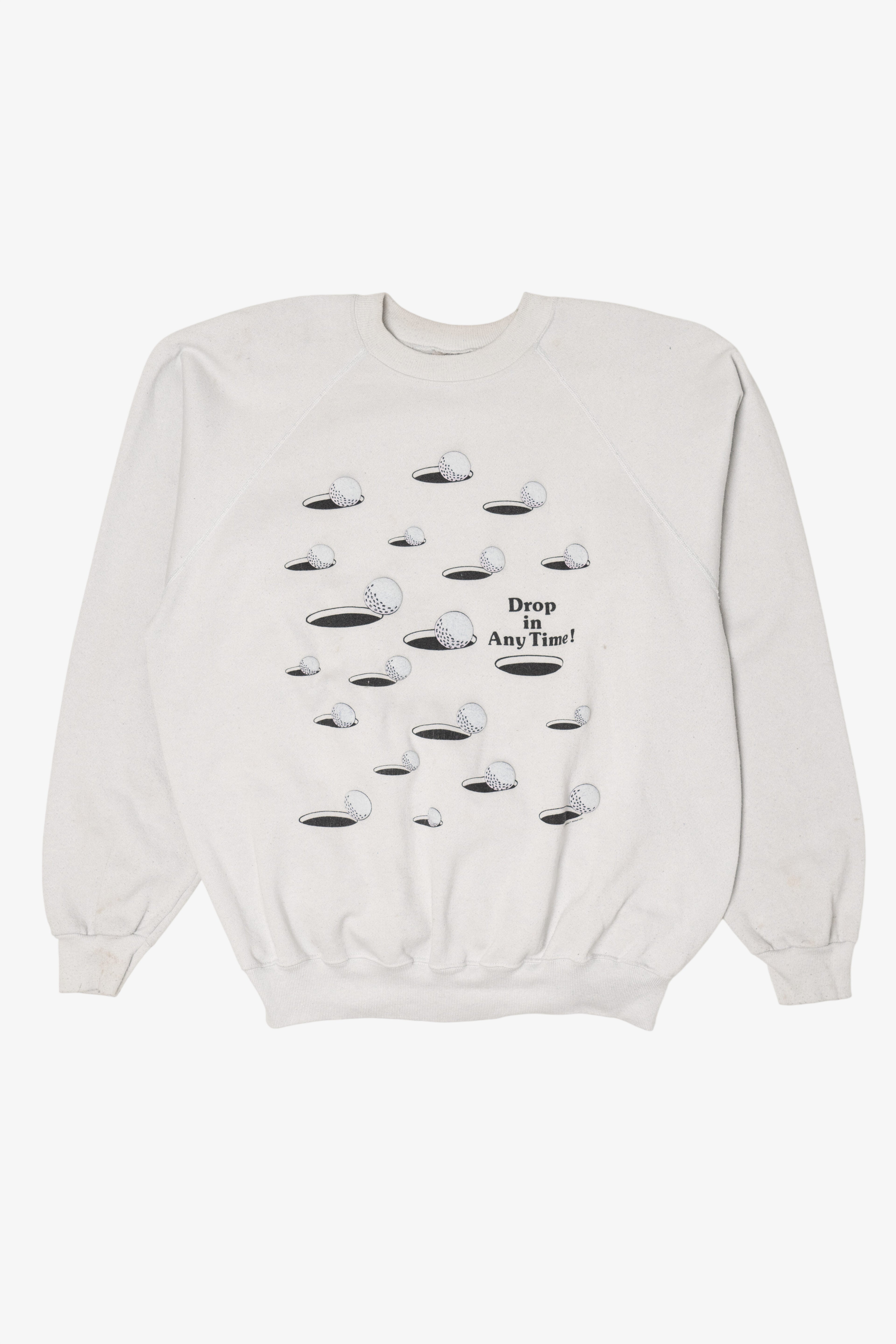 Vintage Embossed Golf "Drop In Any Time!" Sweatshirt (1980s)
