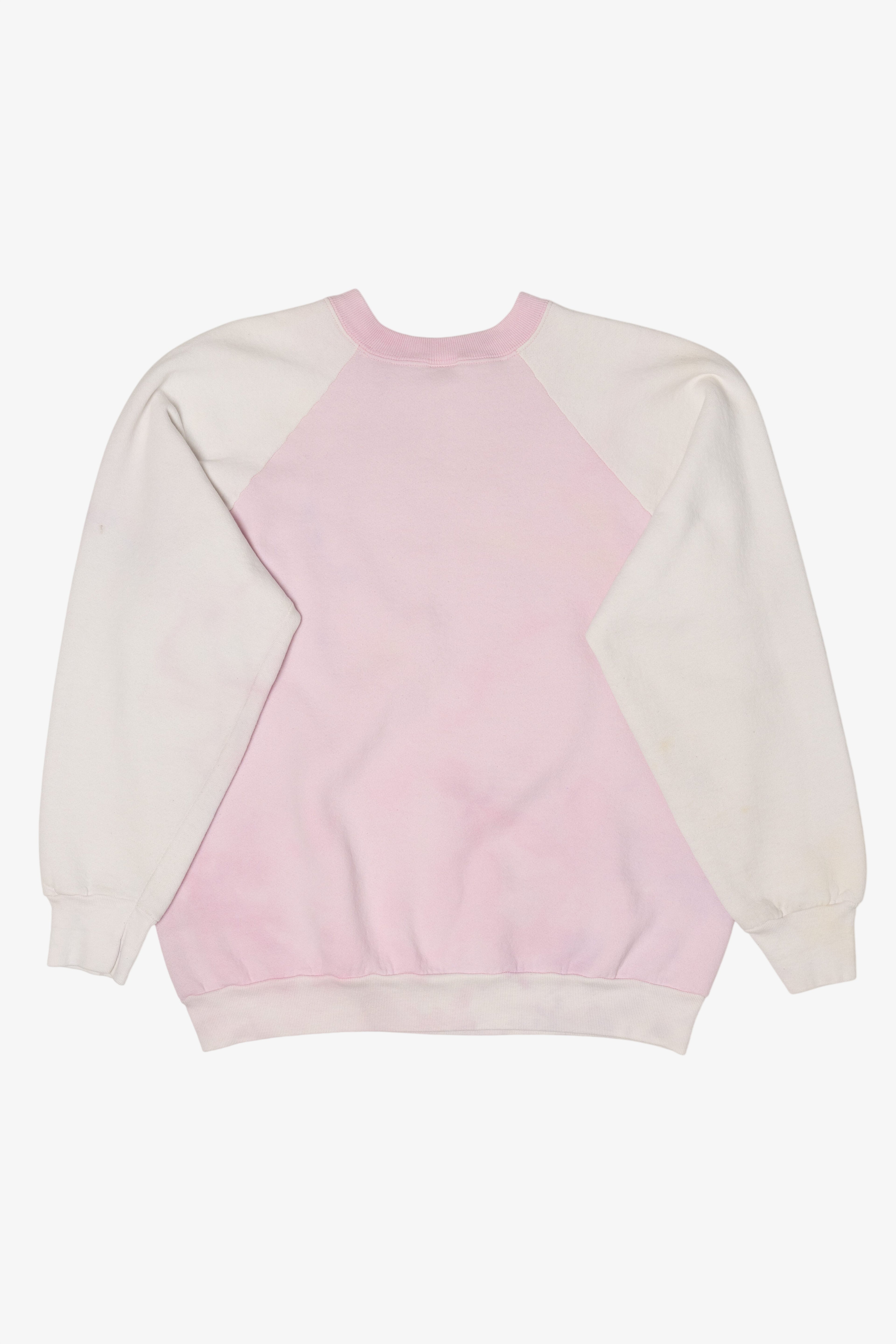 Vintage Pink Embossed Unicorn Raglan Sweatshirt (1980s)