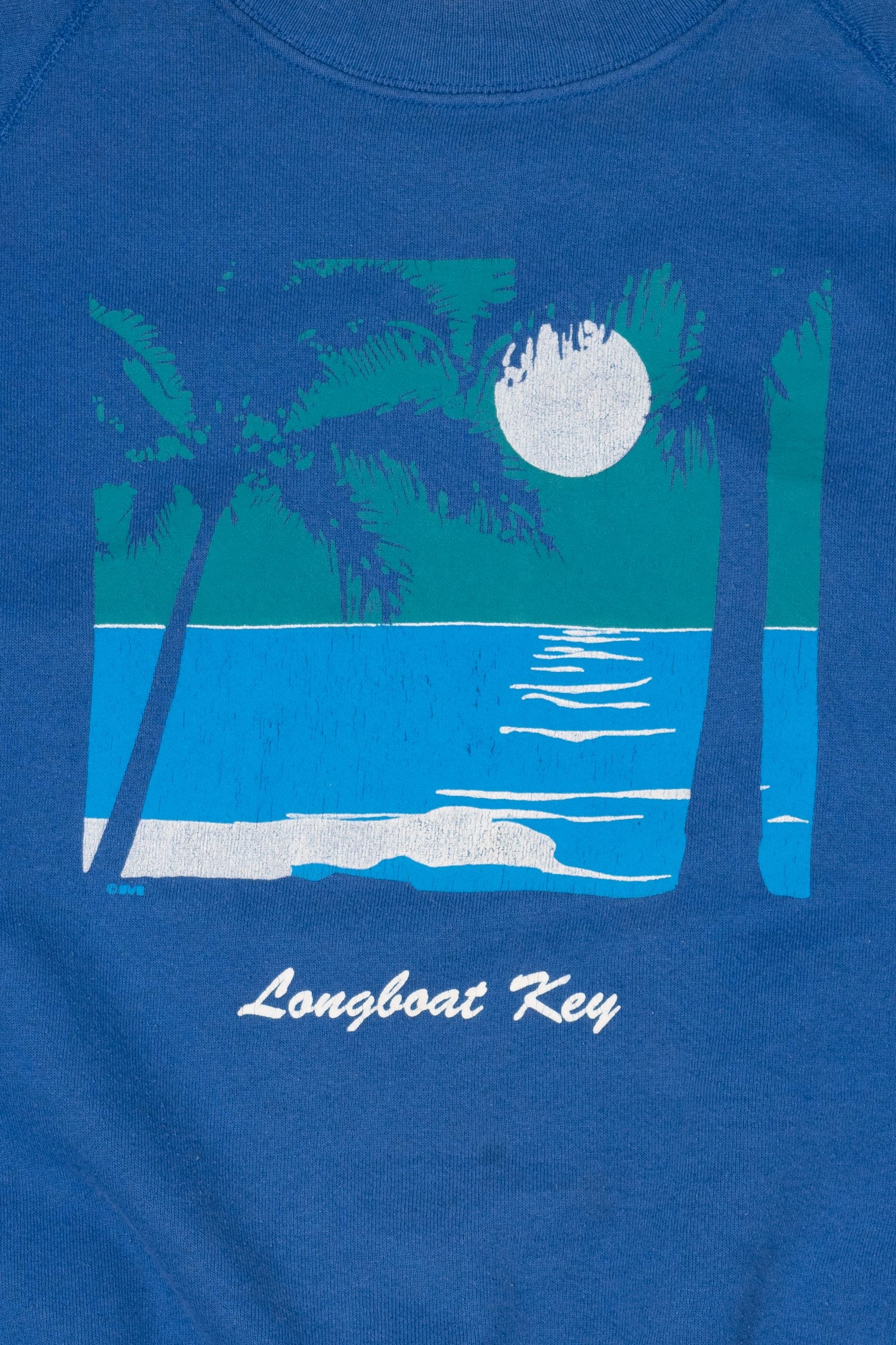 Vintage Blue "Longboat Key" Santee Raglan Sweatshirt (1990s)
