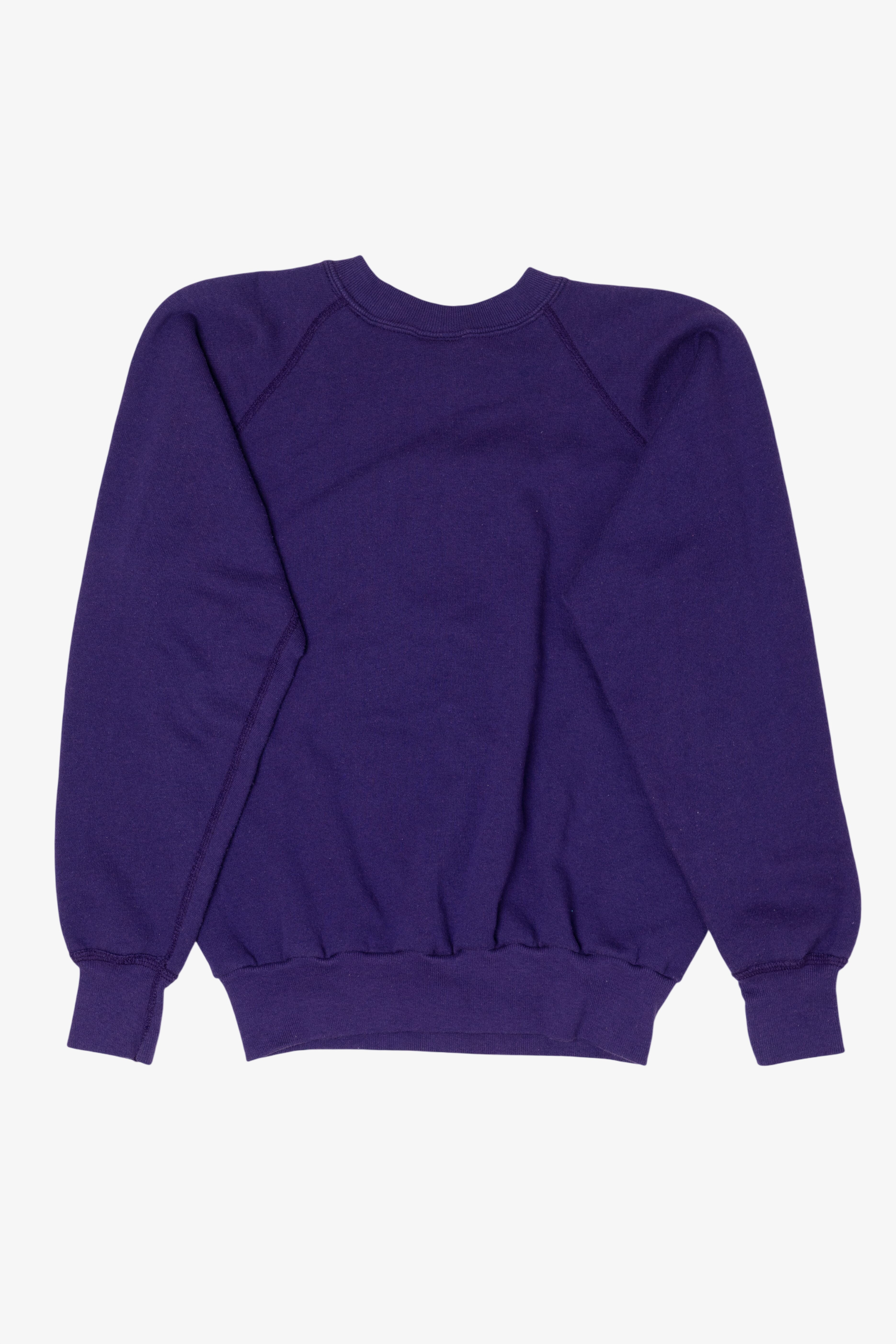 Vintage Purple "Connie" Embroidered Lion Raglan Sweatshirt (1980s)