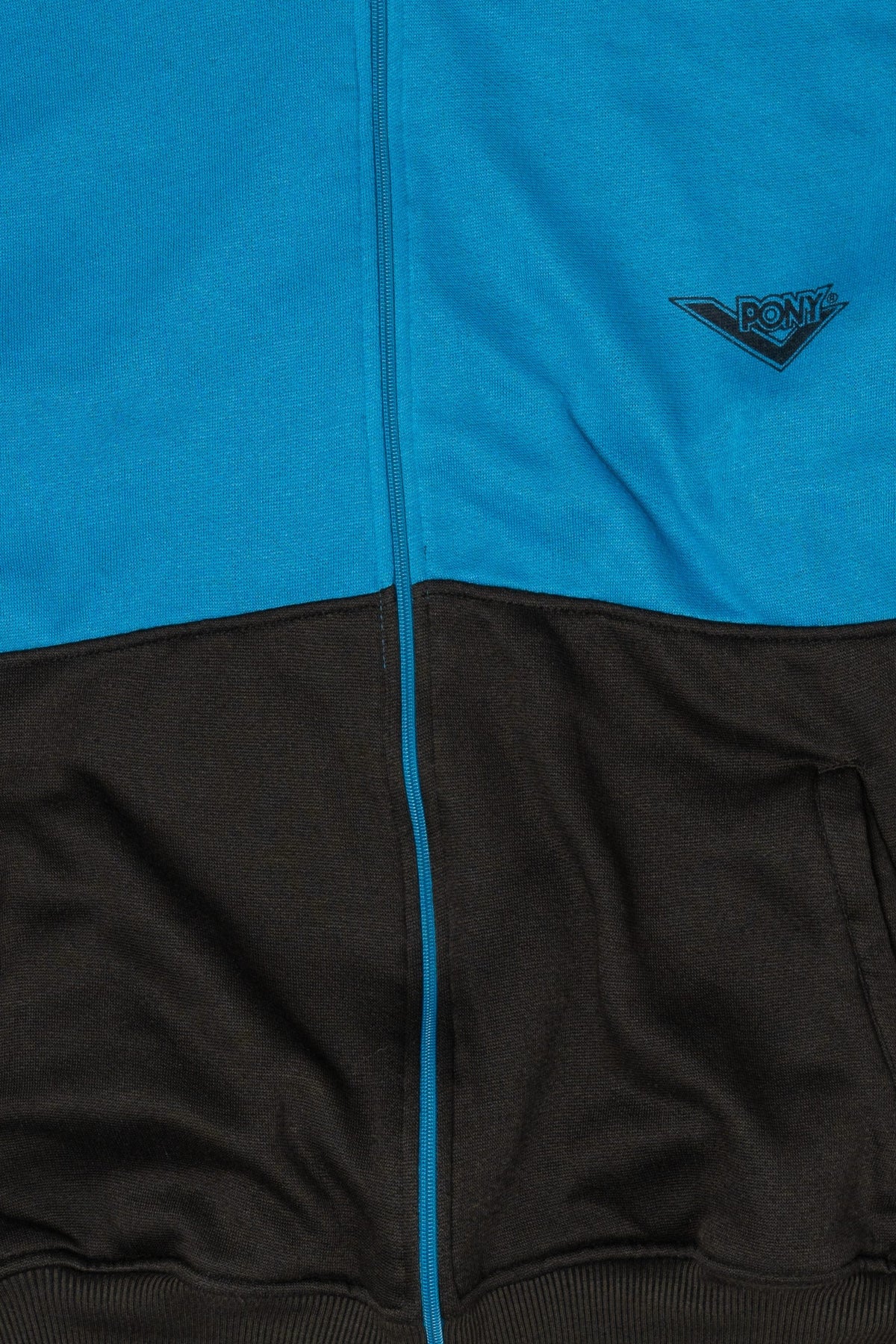 Vintage Full Zip Color Block Pony Sweatshirt (1990s)
