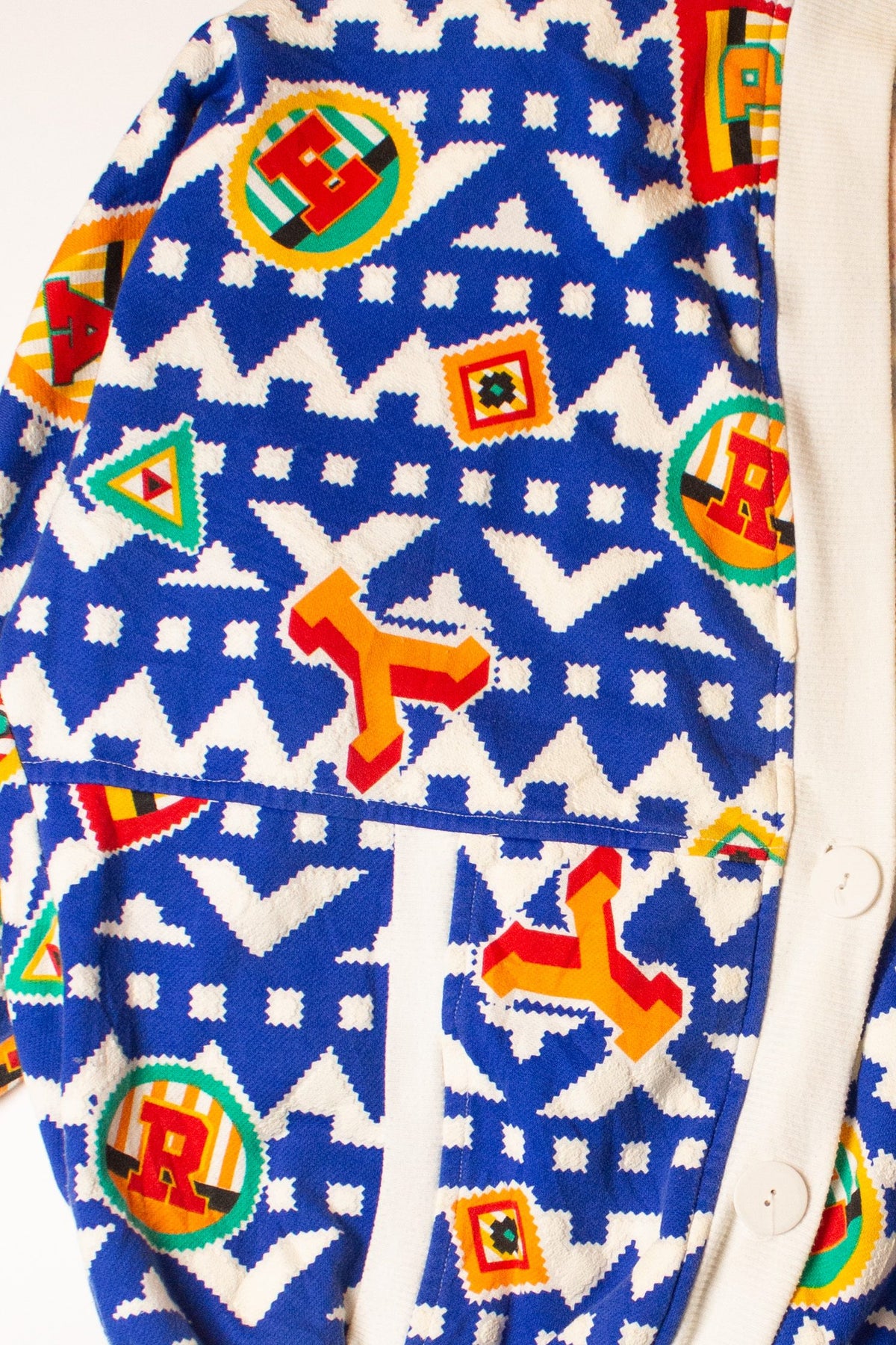 Vintage Athletic Stamps Cardigan Sweatshirt (1990s)