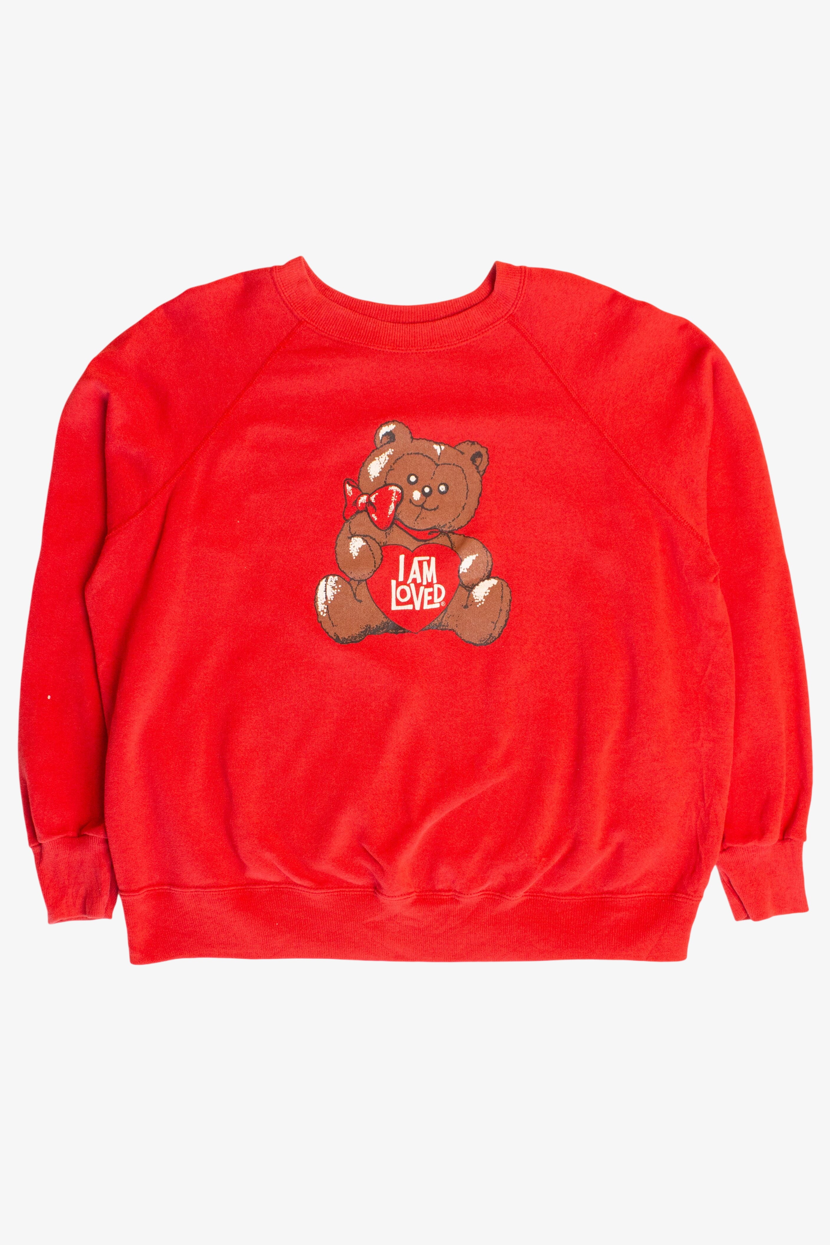 Vintage "I Am Loved" Teddy Bear Sweatshirt (1980s)