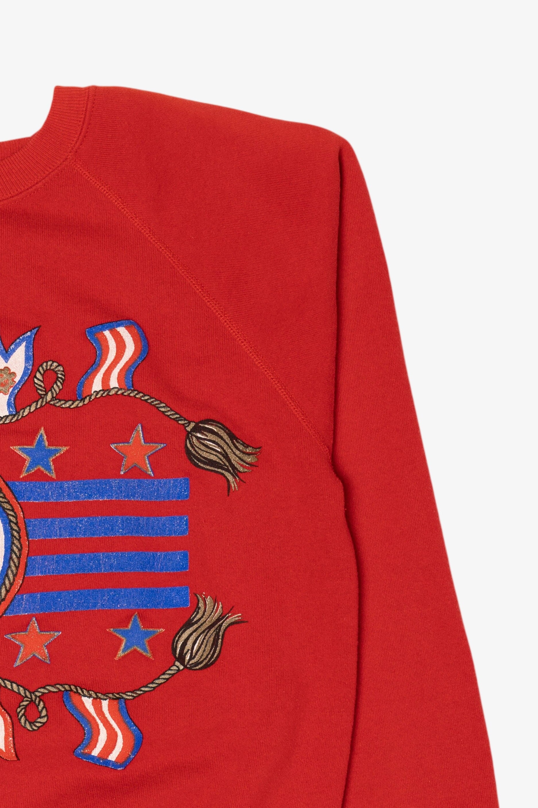 Vintage Red Nautical Sailor Raglan Sweatshirt (1990s)