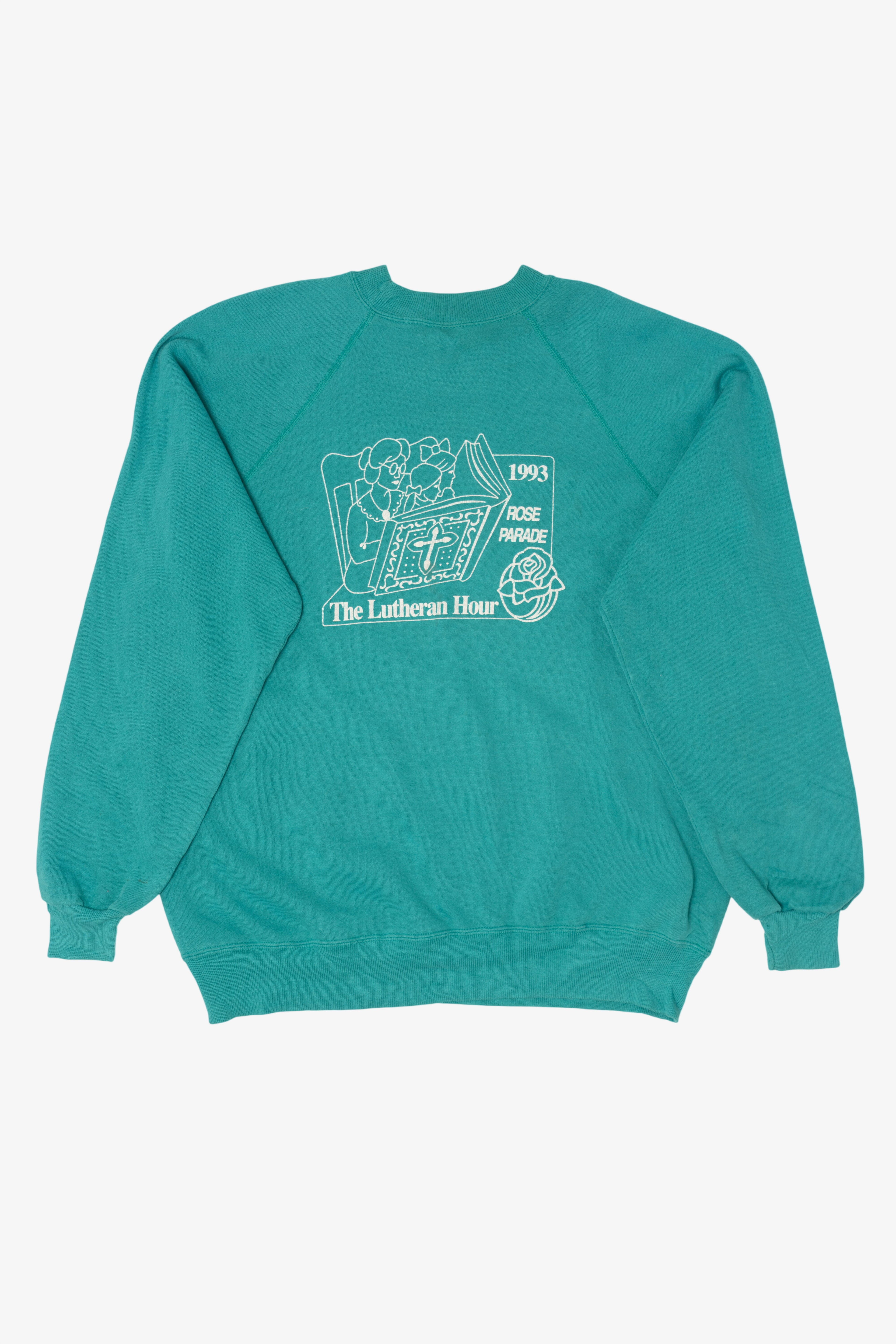 Vintage Petal Pushers Rose Parade Lutheran Hour Raglan Sweatshirt (1990s)