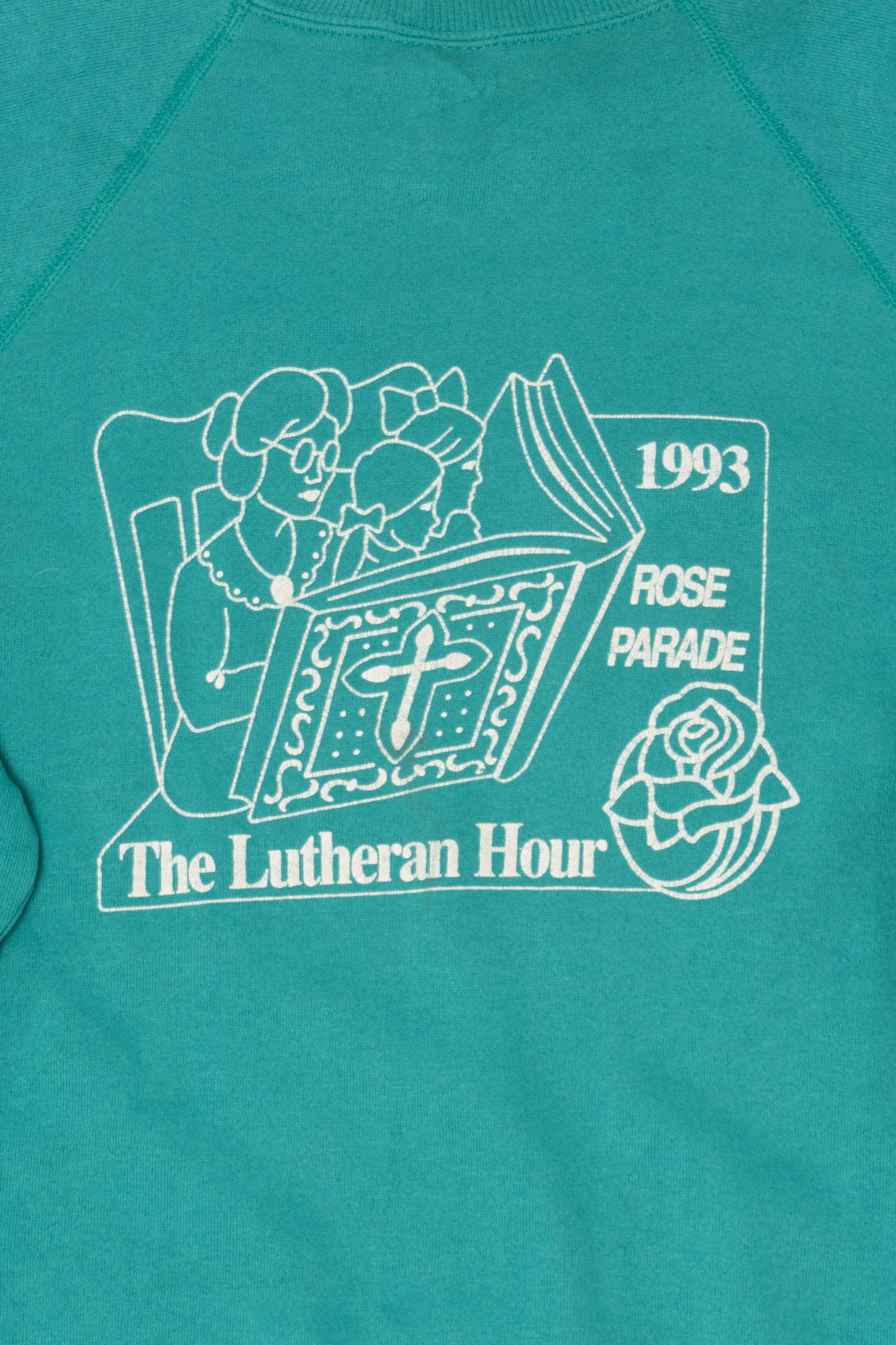 Vintage Petal Pushers Rose Parade Lutheran Hour Raglan Sweatshirt (1990s)