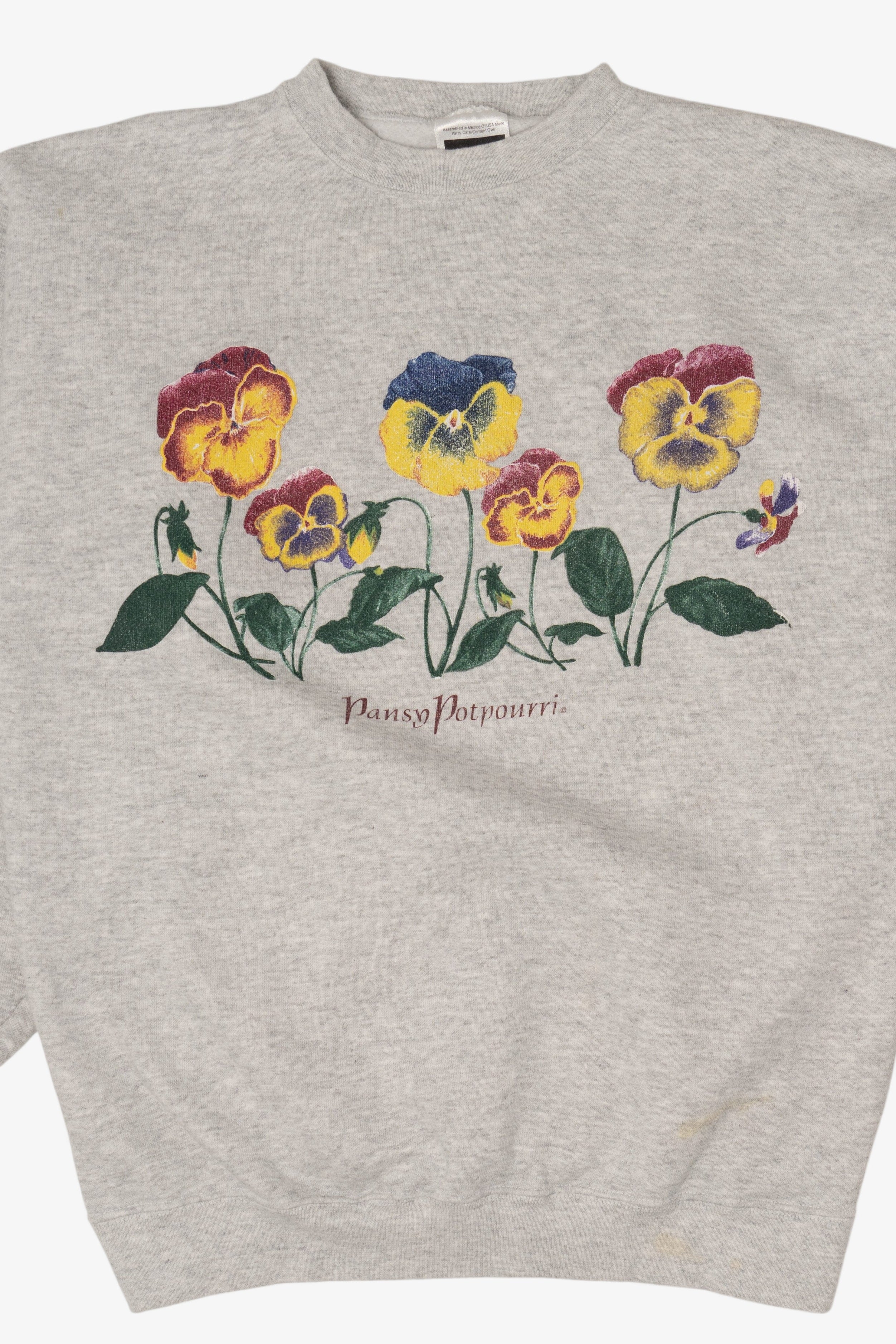 Vintage Pansy Potpourri Tultex Sweatshirt (1990s)