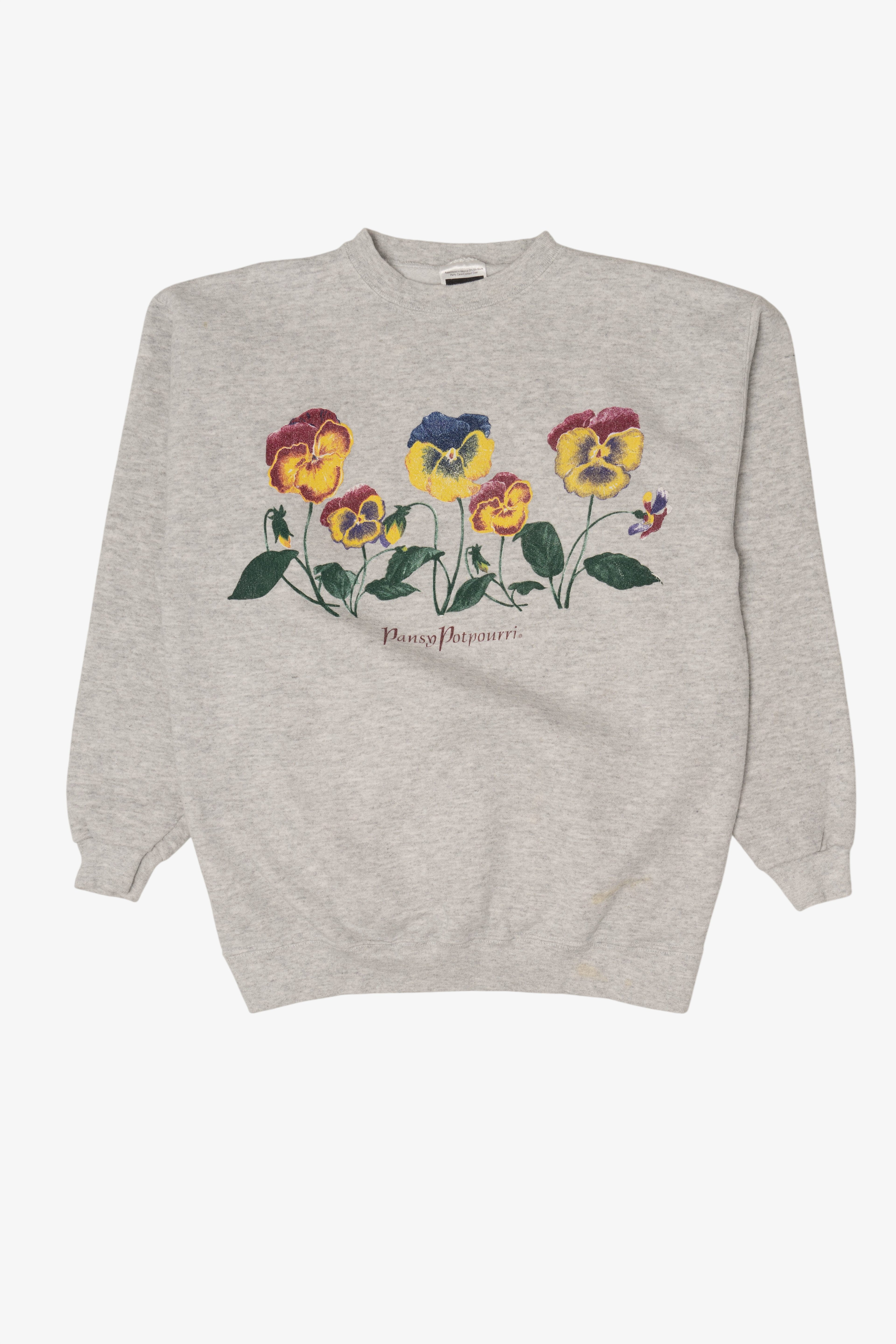 Vintage Pansy Potpourri Tultex Sweatshirt (1990s)