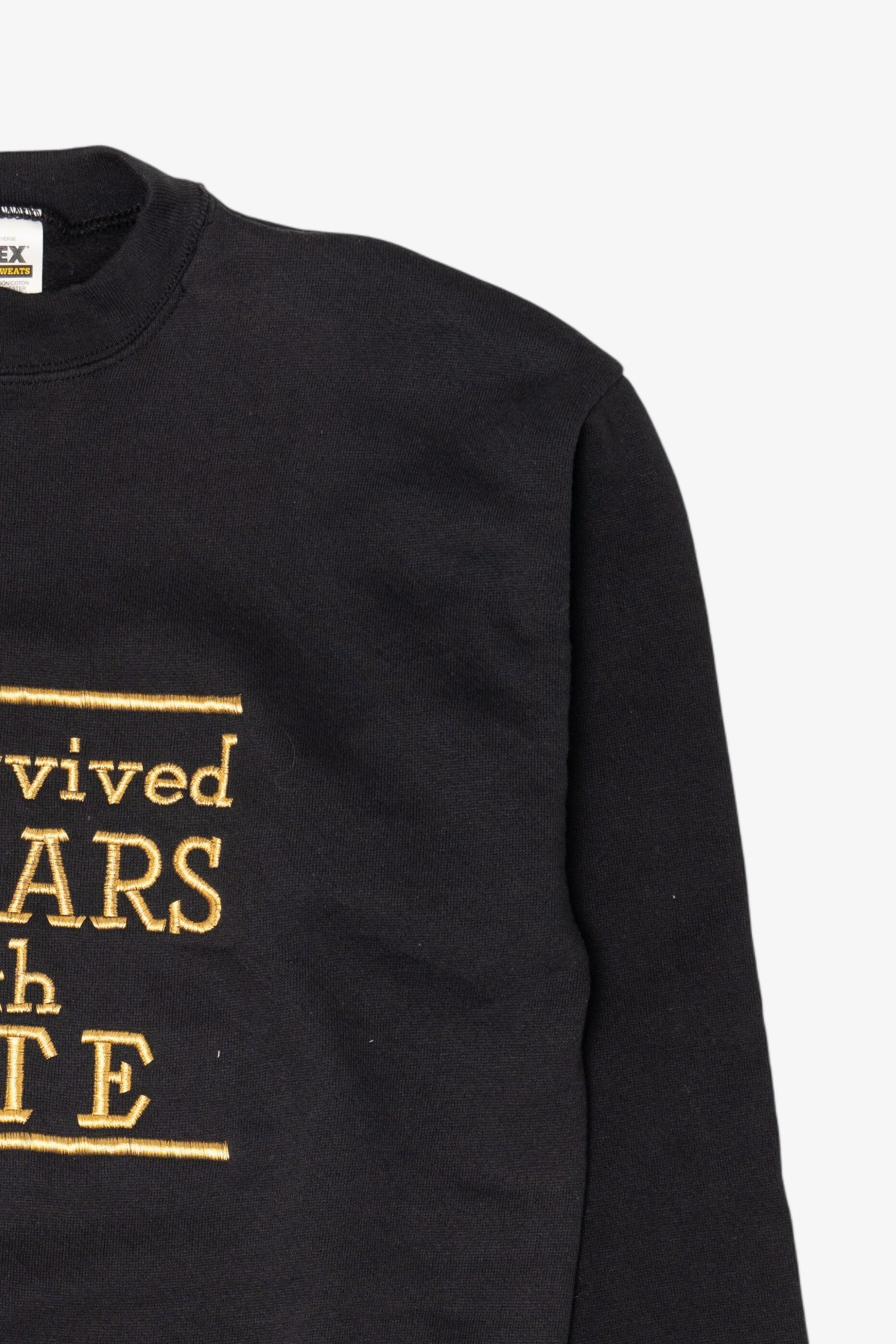 Vintage Embroidered "I Survived 50 Years With Nate" Tultex Raglan Sweatshirt (1990s)