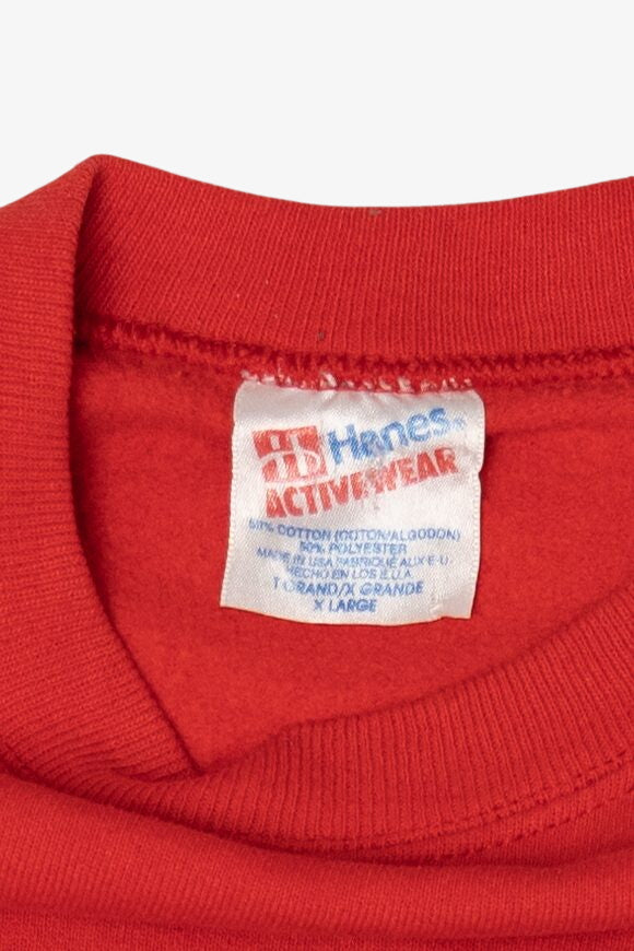 Vintage Red Long Beach Naval Shipyard Raglan Sweatshirt (1990s)