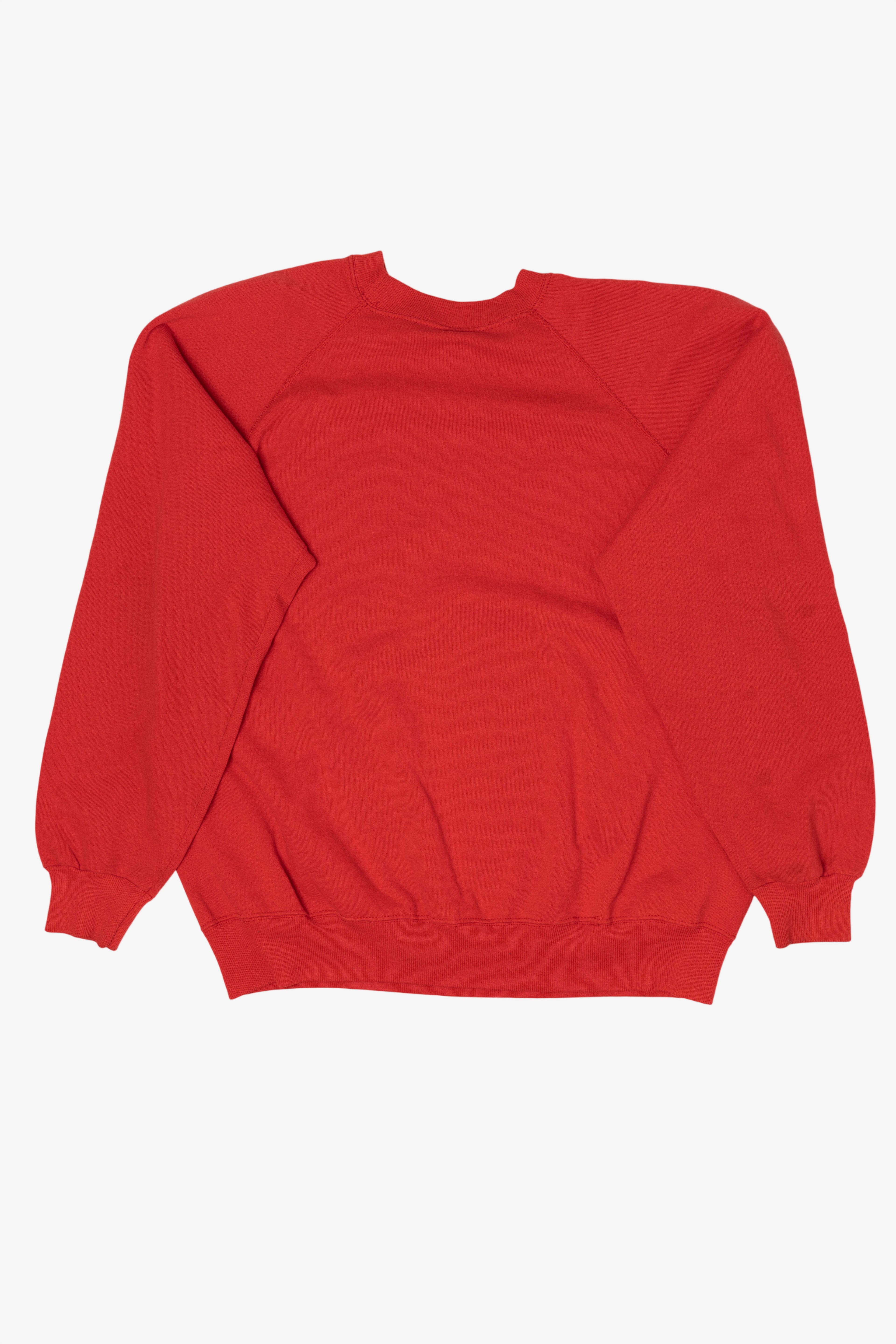 Vintage Red Long Beach Naval Shipyard Raglan Sweatshirt (1990s)