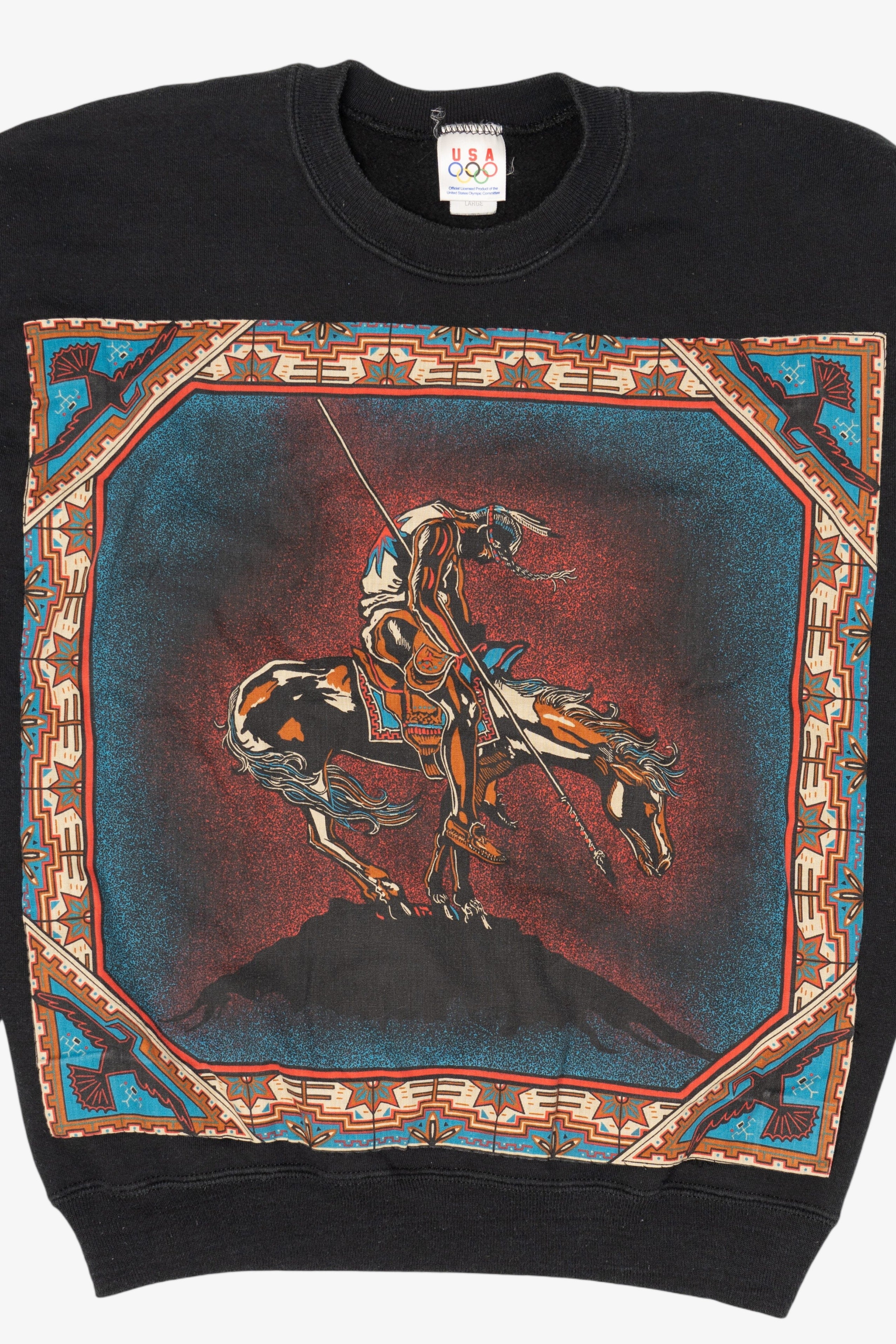 Vintage Black Native American On Horse Sweatshirt (1990s)