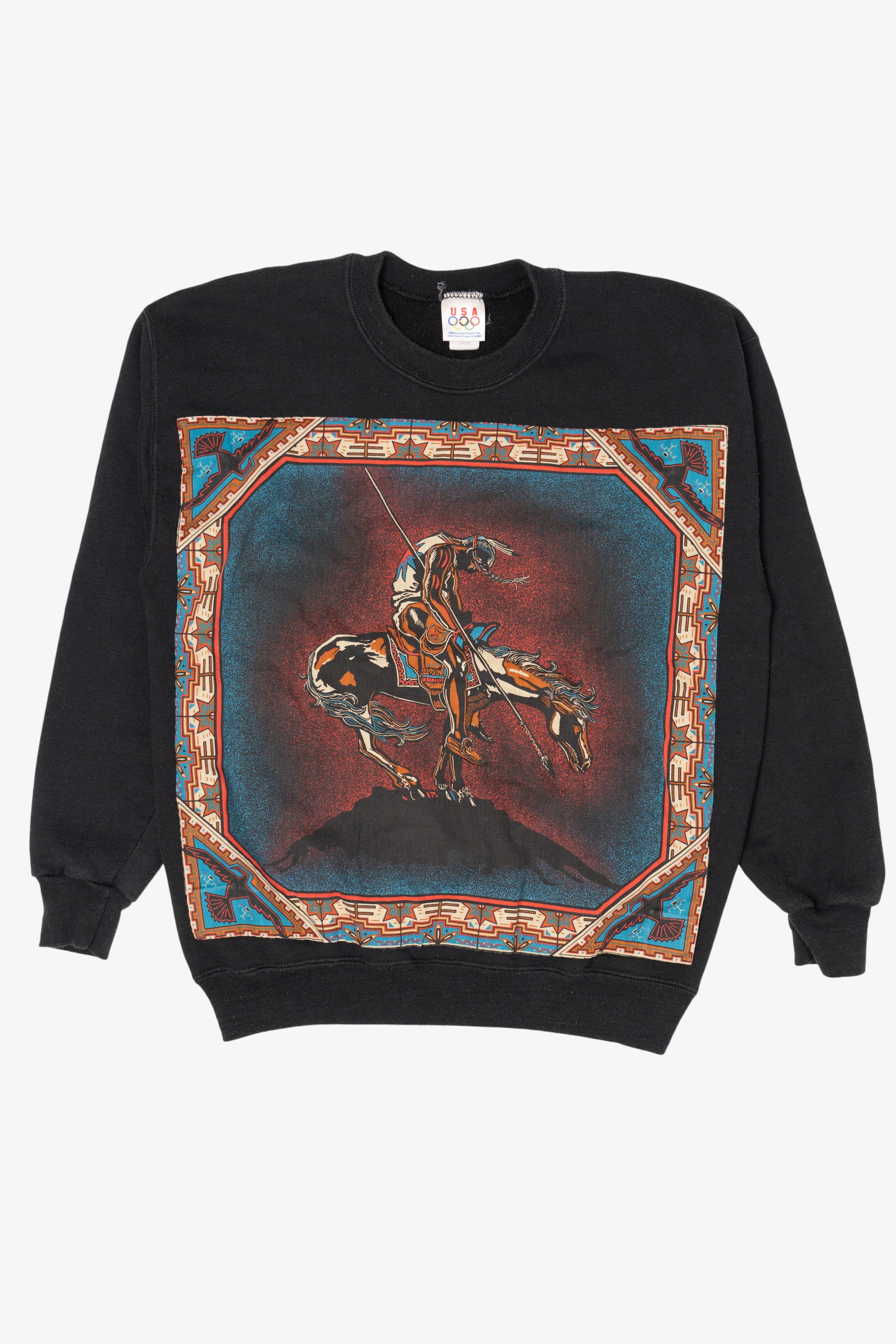 Vintage Black Native American On Horse Sweatshirt (1990s)