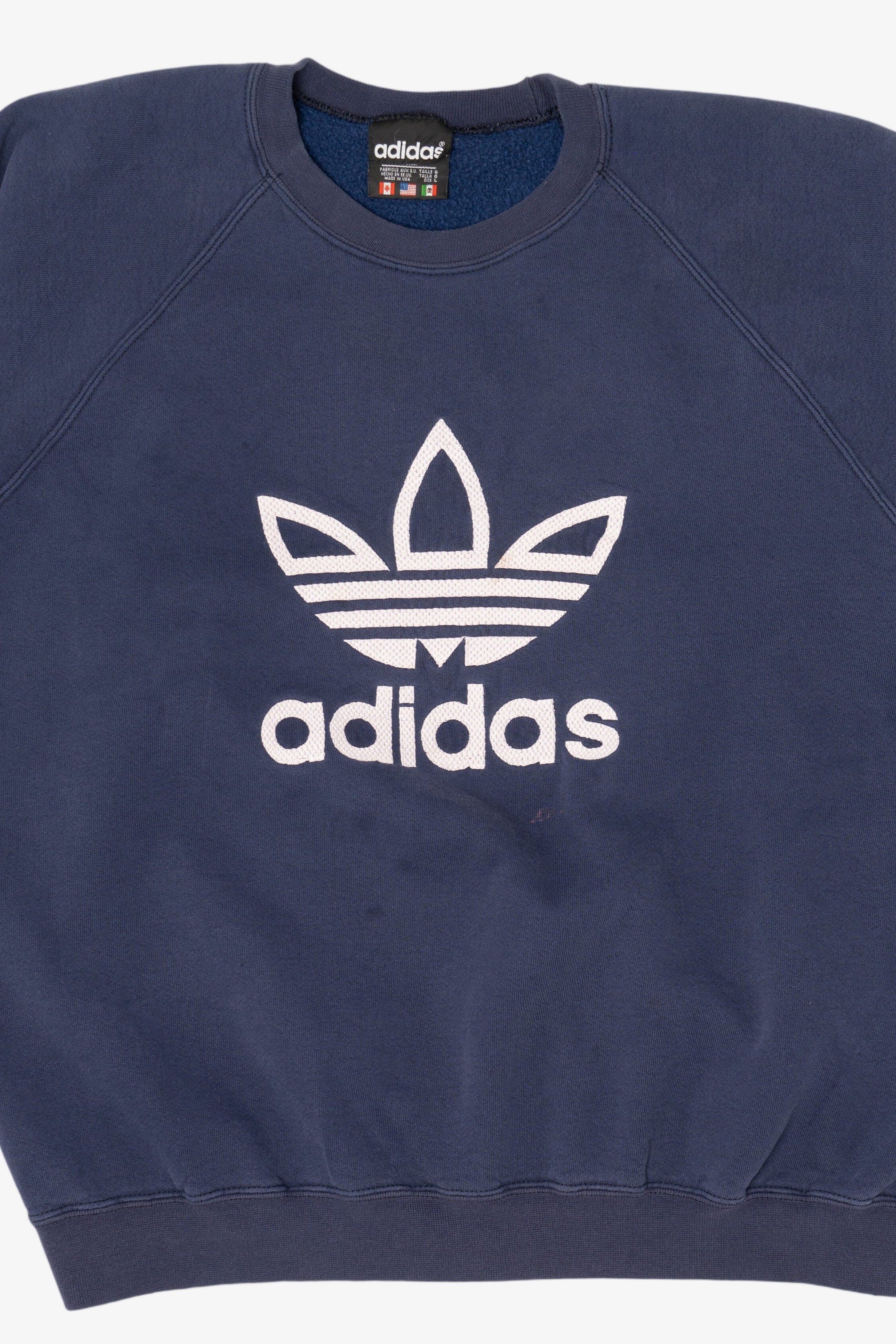 Vintage Navy Blue Adidas Raglan Sweatshirt (1990s)