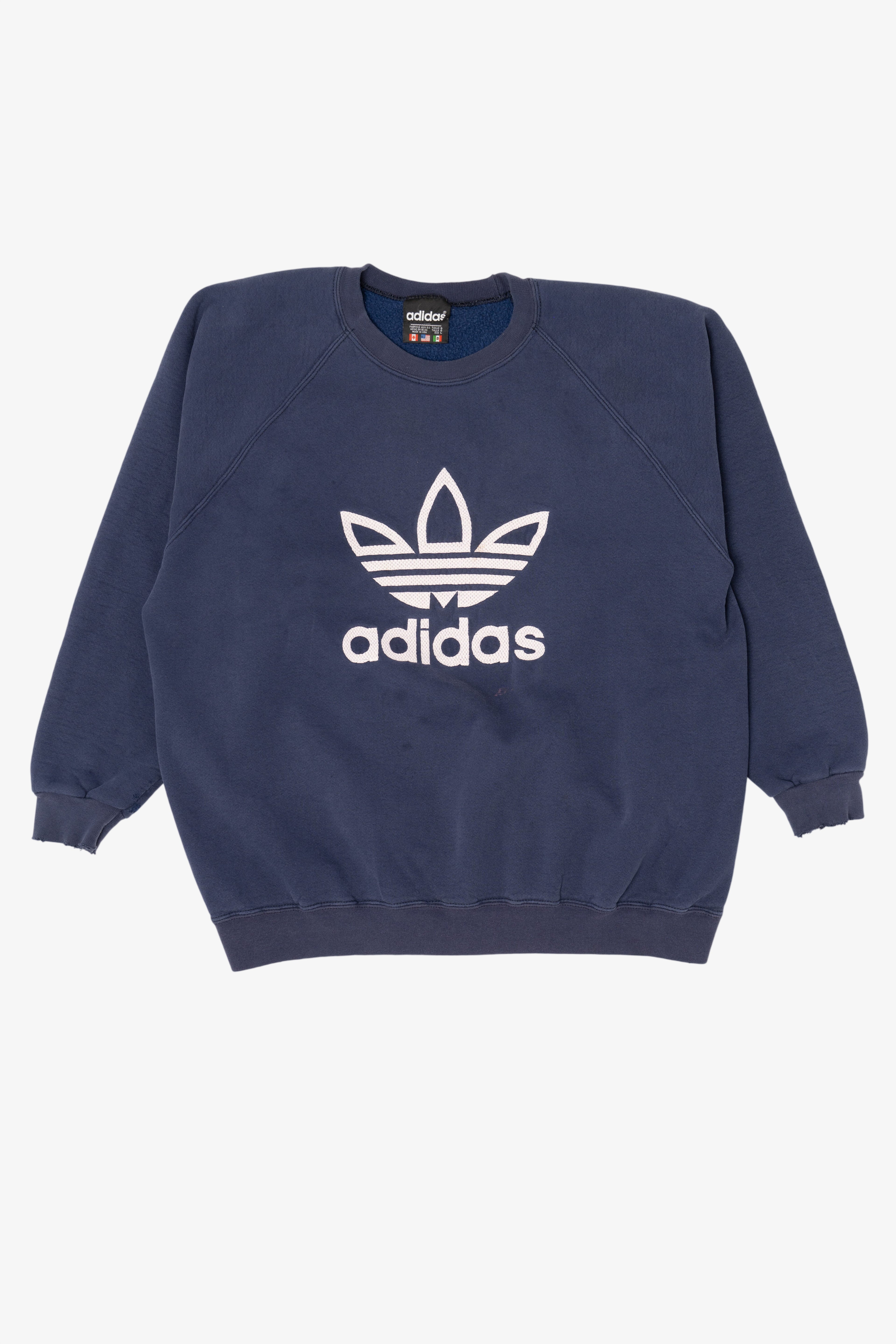Vintage Navy Blue Adidas Raglan Sweatshirt (1990s)