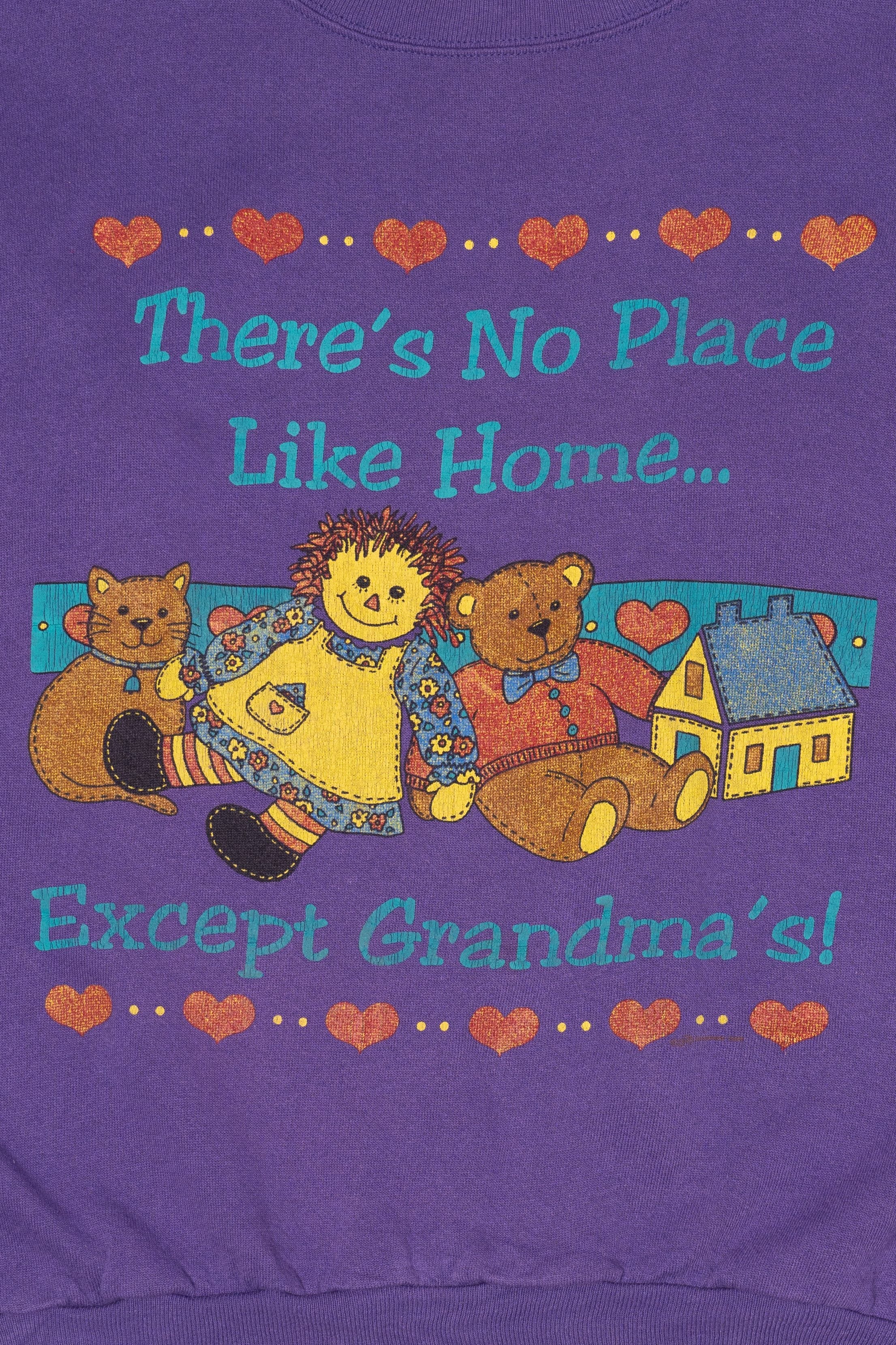 Vintage Purple "There's No Place Like Home... Except Grandma's" Sweatshirt (1990s)