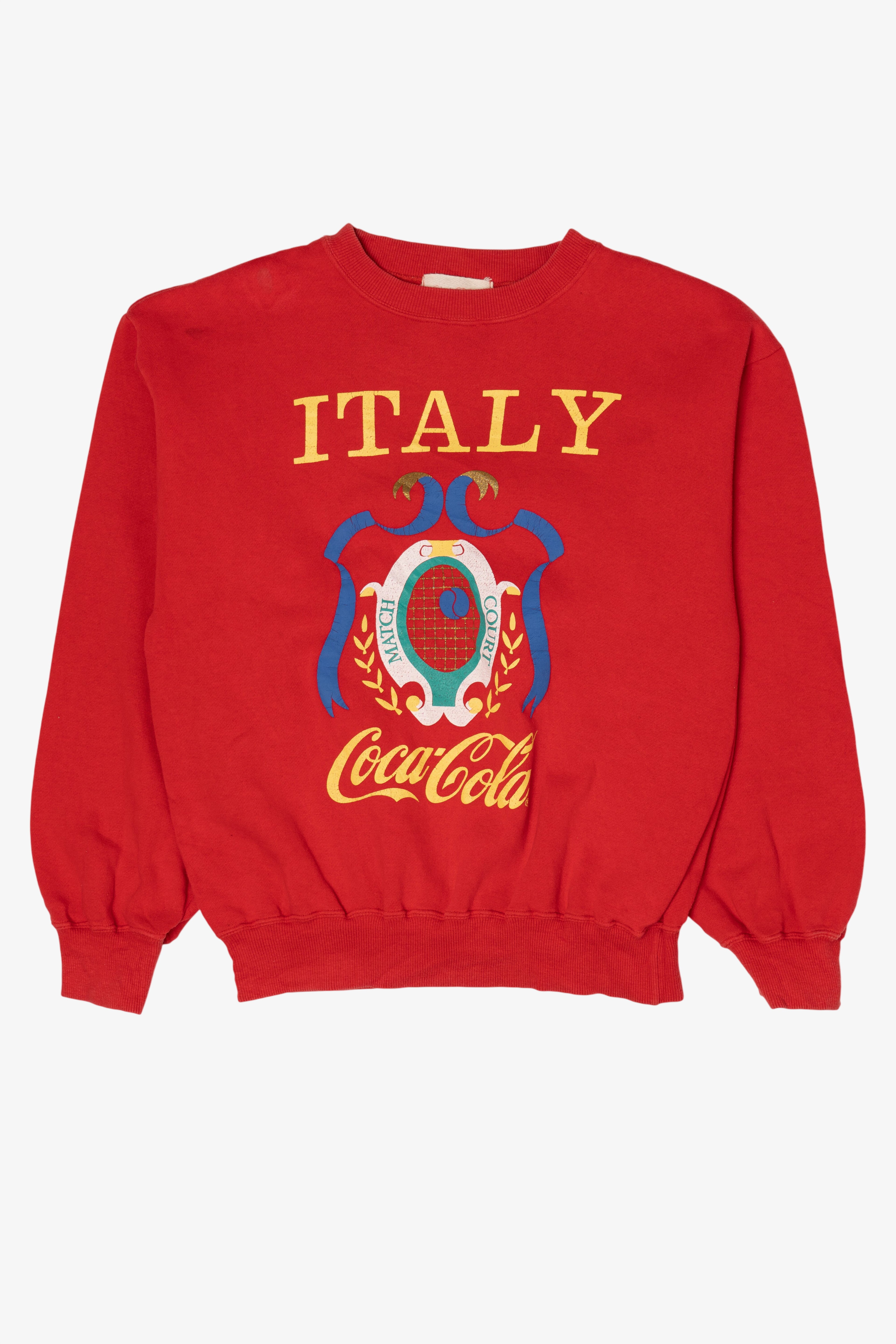 Vintage Red Coca-Cola Italy Match Court Sweatshirt (1980s)