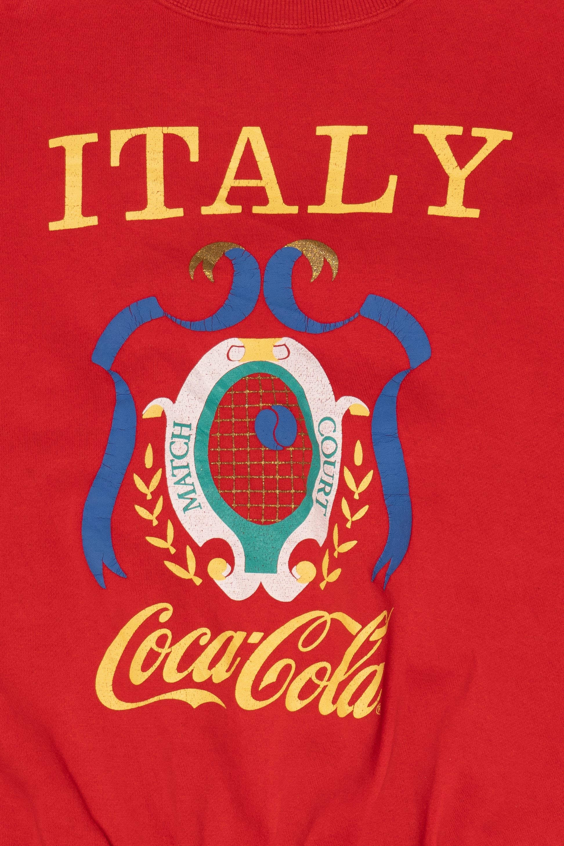 Vintage Red Coca-Cola Italy Match Court Sweatshirt (1980s)