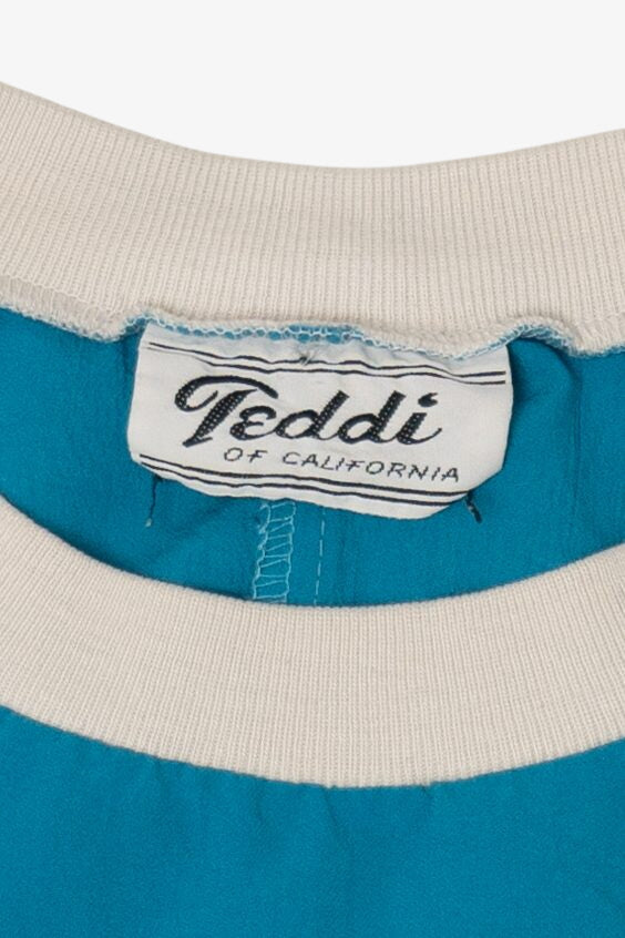 Vintage Blue Teddi V Panel Sweatshirt (1980s)