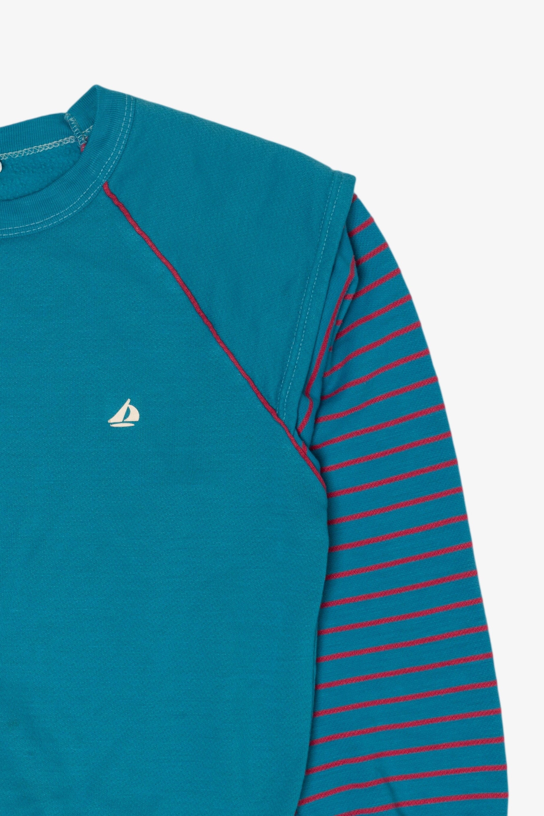 Vintage Blue Julie Girl Striped Sweatshirt (1990s)