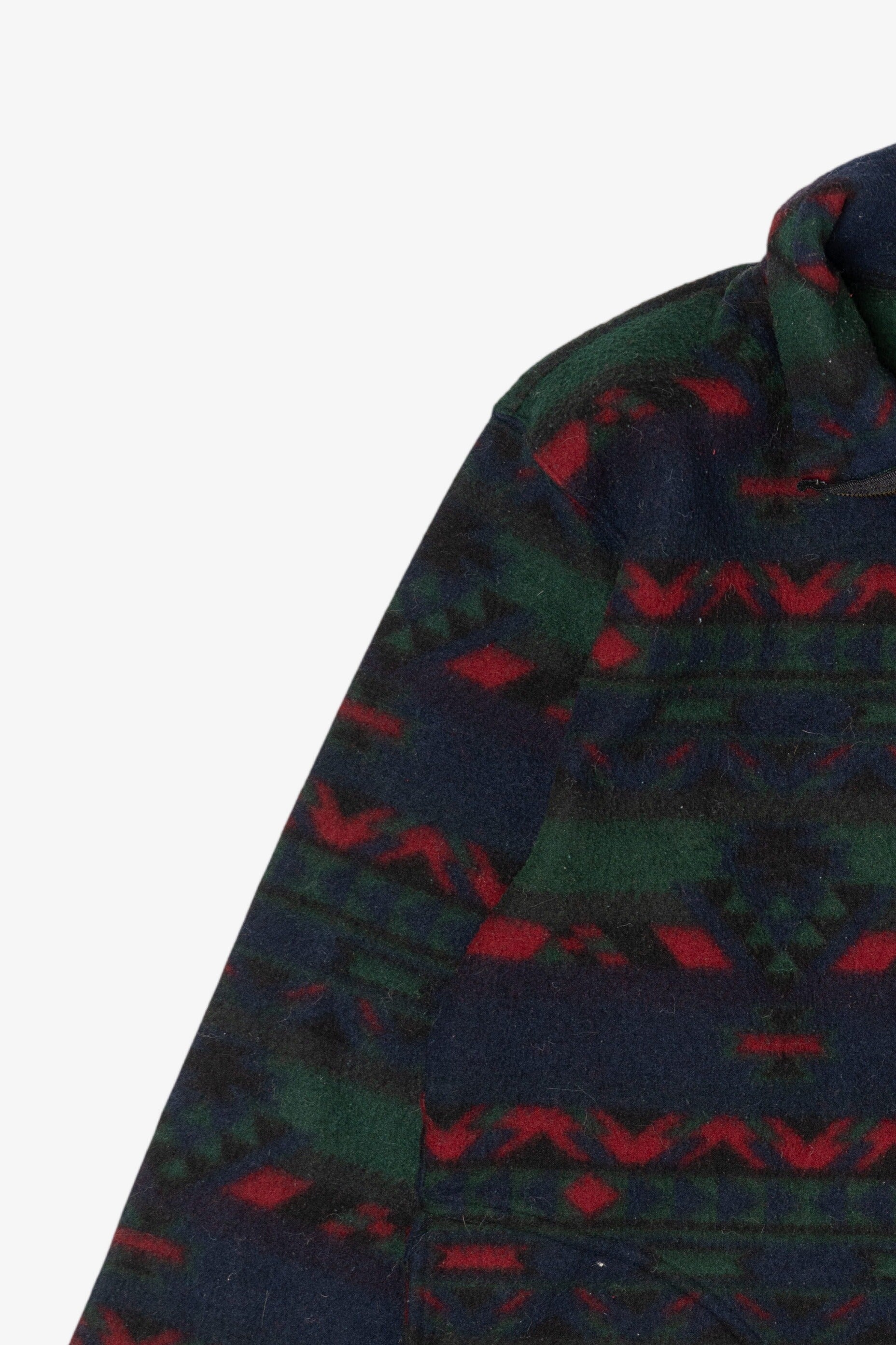 Vintage Southwestern Aztec Pattern Quarter Zip Fleece Sweatshirt (1990s)