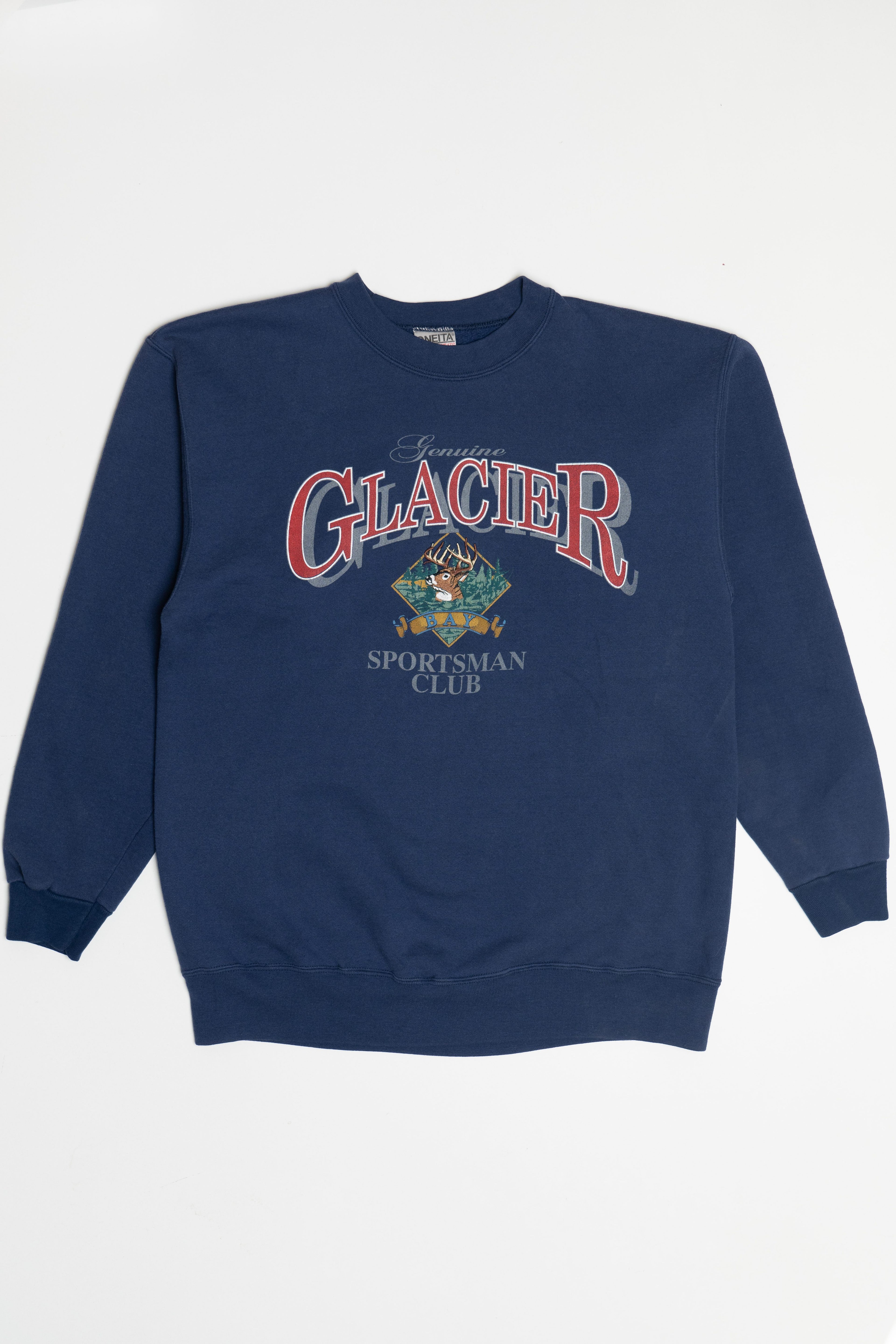 Vintage "Glacier Bay Sportsman Club" Embroidered Deer Sweatshirt (1990s)